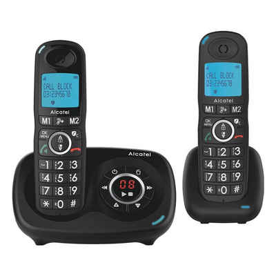 Alcatel XL595B Voice Schnurloses DECT-Telefon (mit integriertem AB, zweitem Mobilteil und Call Block Funktion)