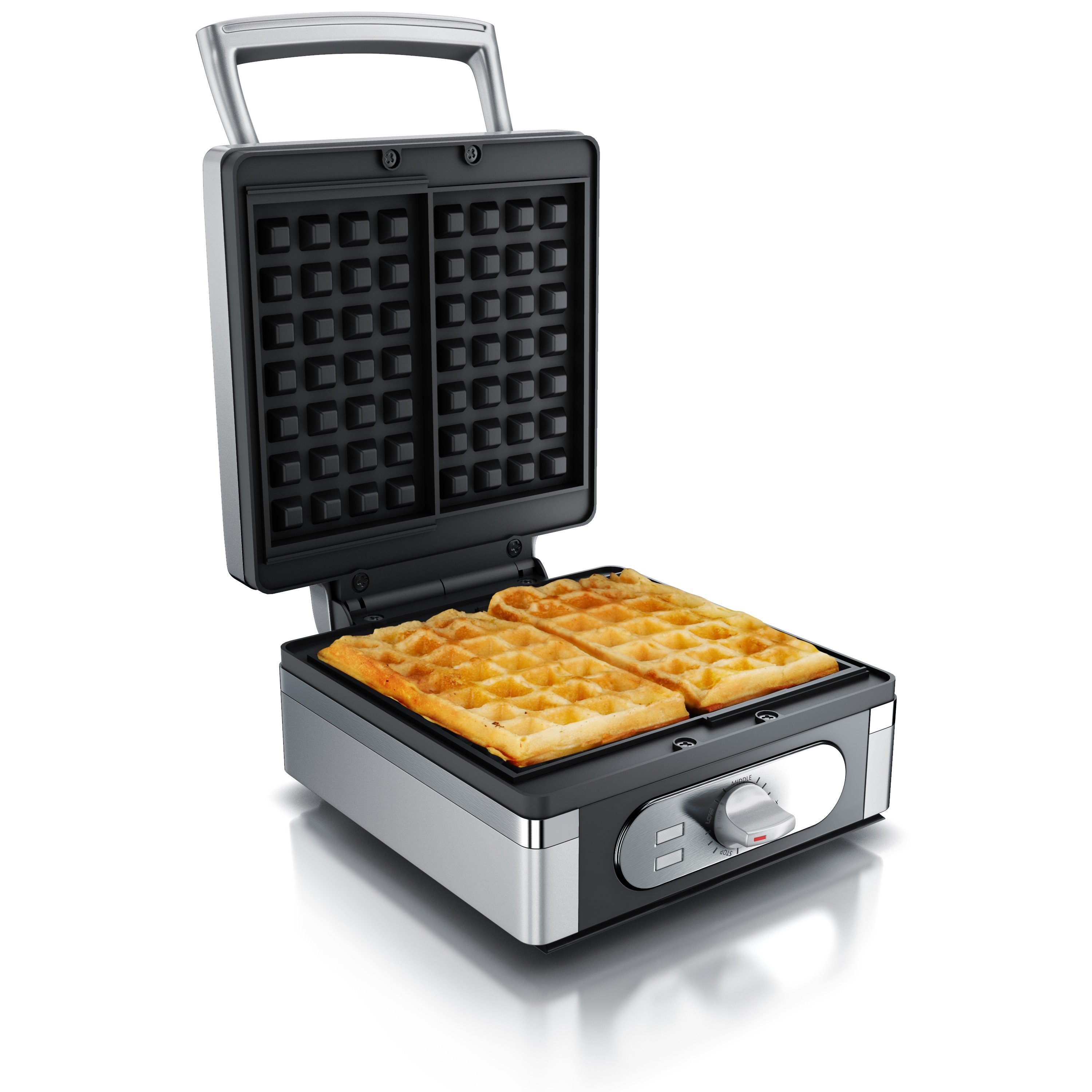 Arendo Waffeleisen, 1400 W, Waffeleisen - Waffelautomat für 2 Waffeln à 8,5  x 14,5 cm