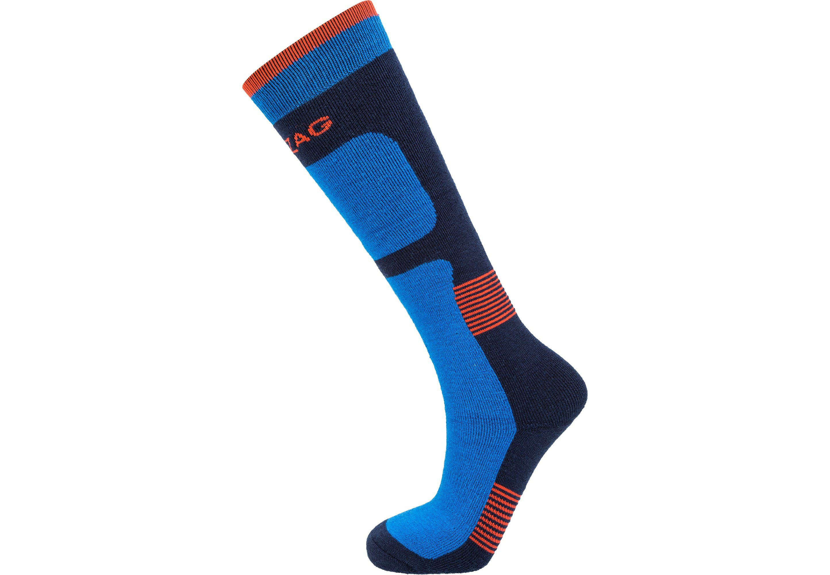 (2-Paar) Socken wärmendem Wollanteil mit Tippy blau ZIGZAG