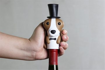 Qualy Design Korkenzieher Wine Hound, (Kunststoff, Edelstahl, 1 tlg., ca. 6,5 x 6,5 x 15 cm), Hundedesign