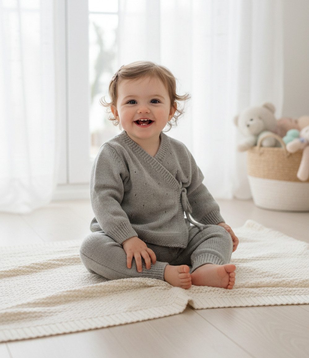 Minora Strickkleid Minora Baby Kleidungs Double-Set- Hose und Pullover