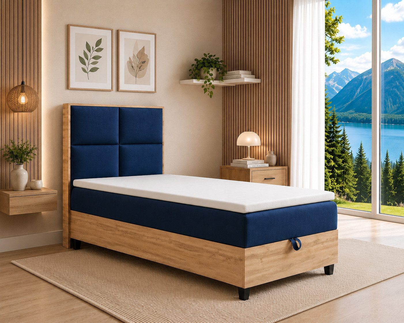 Best for Home Boxspringbett Einzelbett Trinity K-2 Plate Single mit Bettkasten & Topper H3 (Einzelbett, Polsterbett mit gepolstertes Kopfteil, Jugendbett, Kinderbett versch. Größen, 4-St., 70x200 80x200 90x200 100x200 cm), Verschiedene Liefermöglichkeiten, TOP Preis-Leistungs-Verhältnis