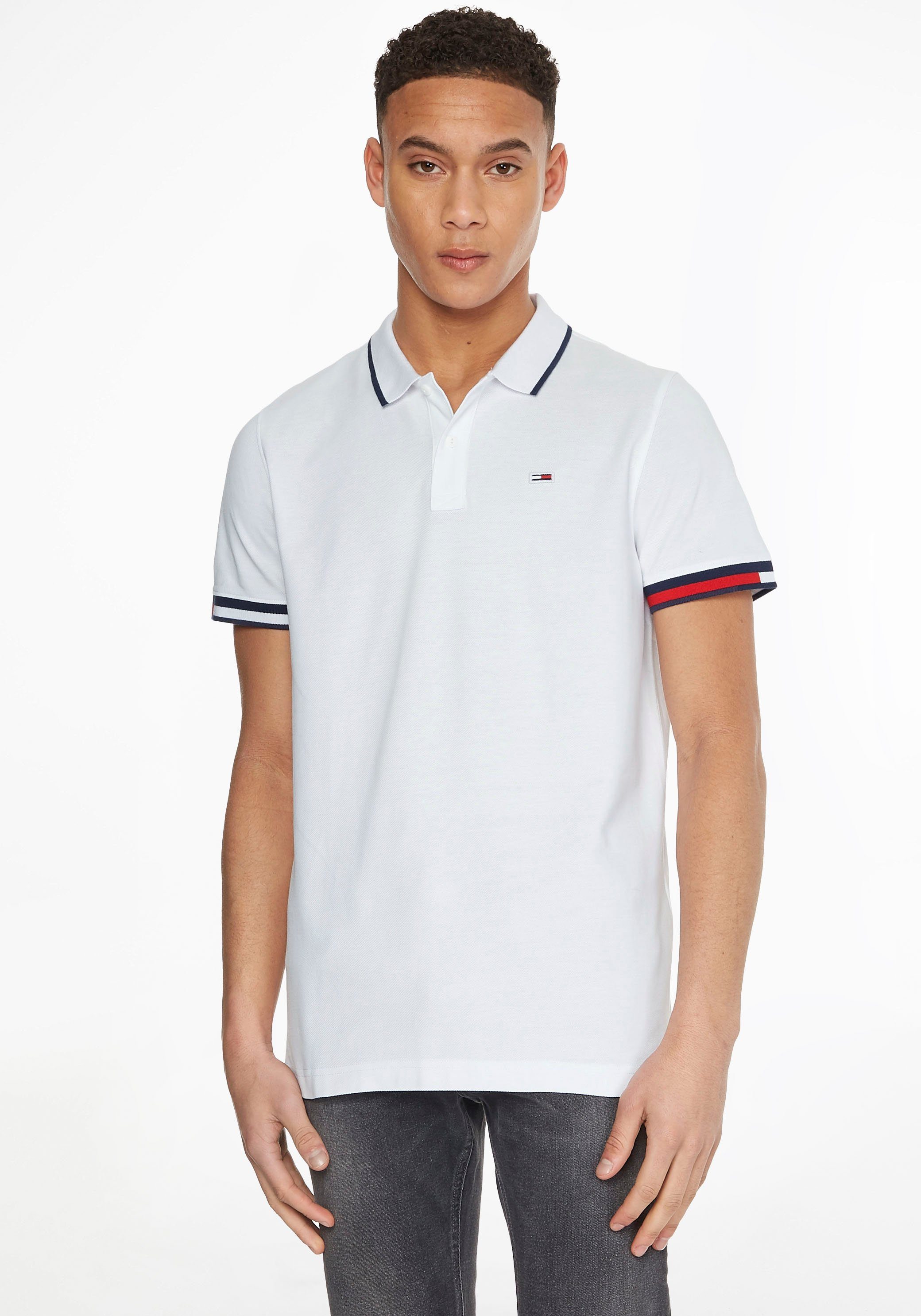 Tommy Jeans Poloshirt FLAG mit CUFFS Polokragen REG POLO TJM