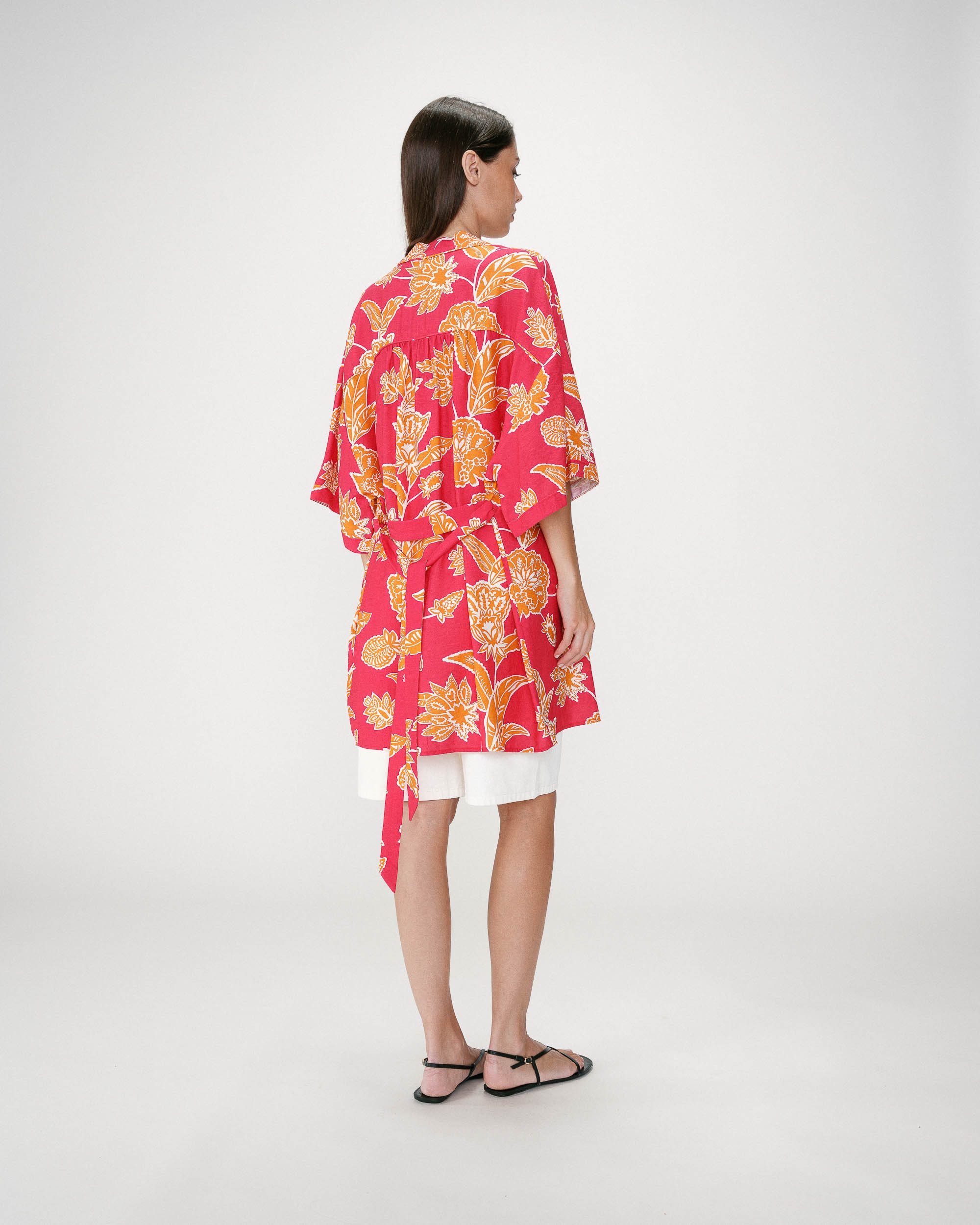 Grace & Mila Jackenblazer WAHANA - Kimono mit Blumenprint - Kimono Damen