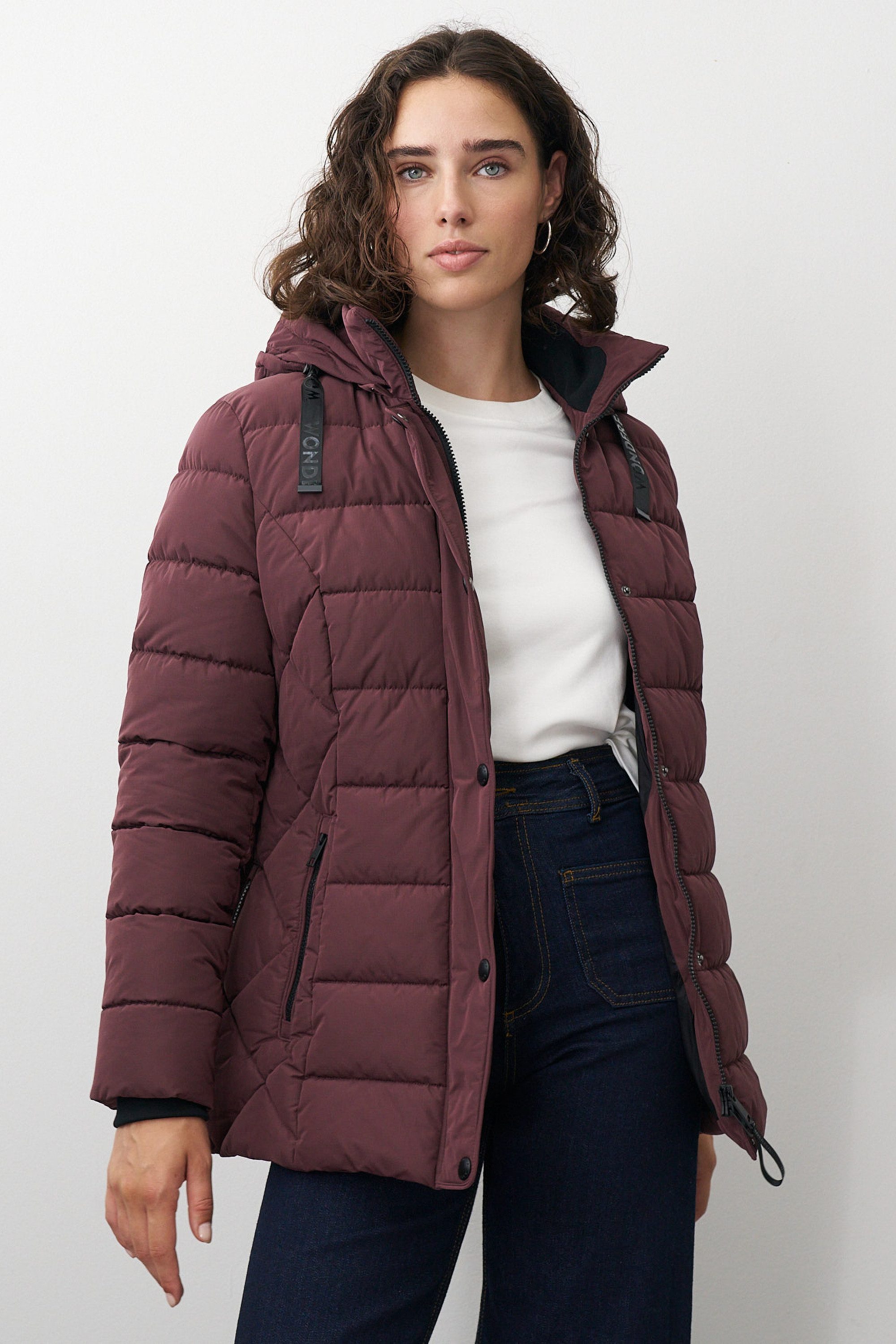 Barbara Lebek Steppjacke Damenjacke oder Herbstjacke mit Steppmuster und abknöpfbarer Kapuze