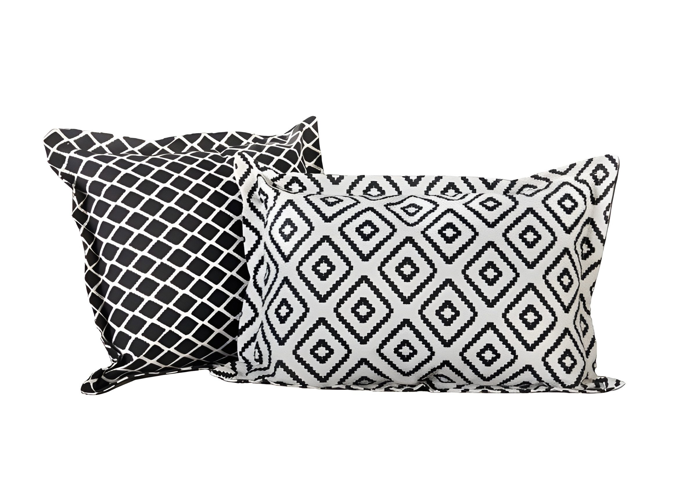 Dekoleidenschaft Kissenbezug "Black & White" schwarz / weiß 60x40 cm, Stehsaum, Outdoor Kissenhülle, (1 Stück), Dekokissenbezug, wasserabweisend & UV beständig für Balkon & Garten
