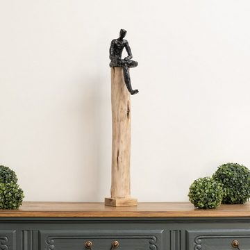 Moritz Skulptur Mann groß, Holz Deko Figuren Wohnzimmer Holzdeko Objekte Holzdekoration