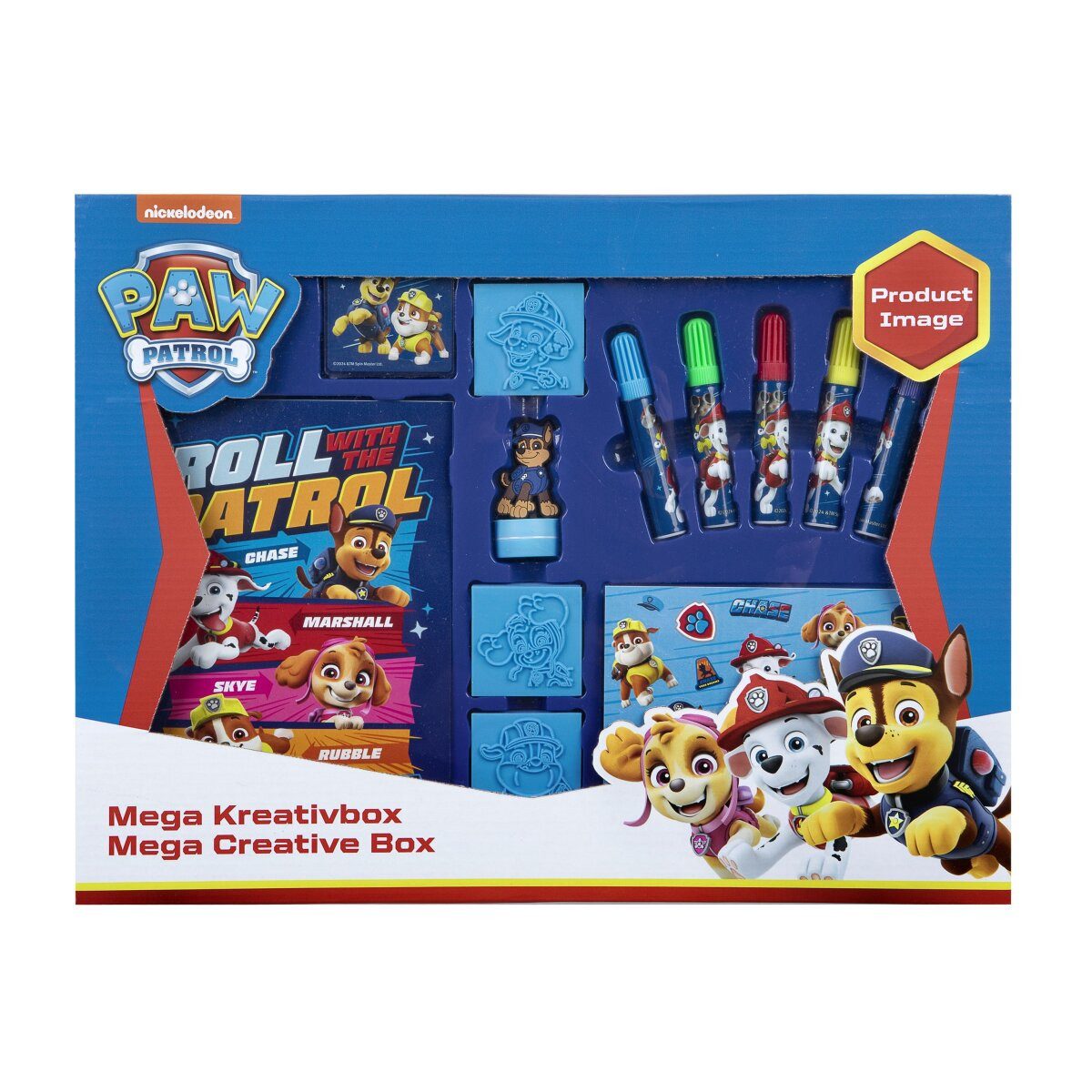 PAW PATROL Kreativset Paw Patrol Mega-Kreativ-Box Mit Stempelkissen, Fasermalern