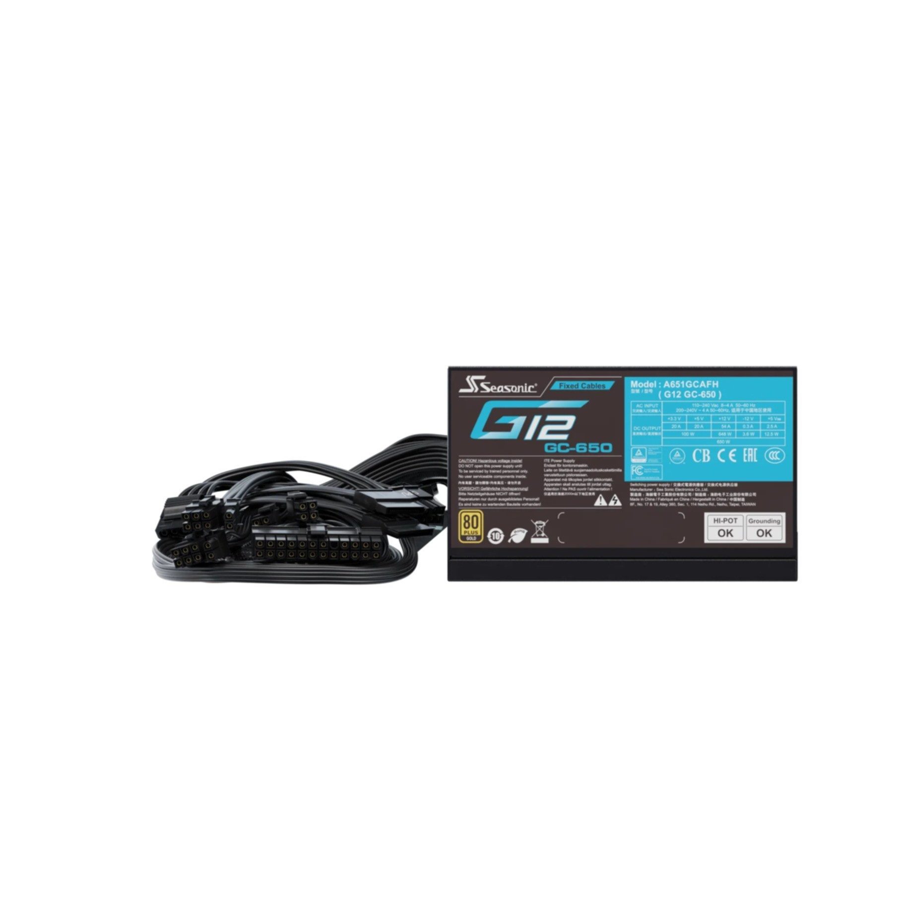 Seasonic Netzteil 650W G12 GC-650 80+Gold Netzteil