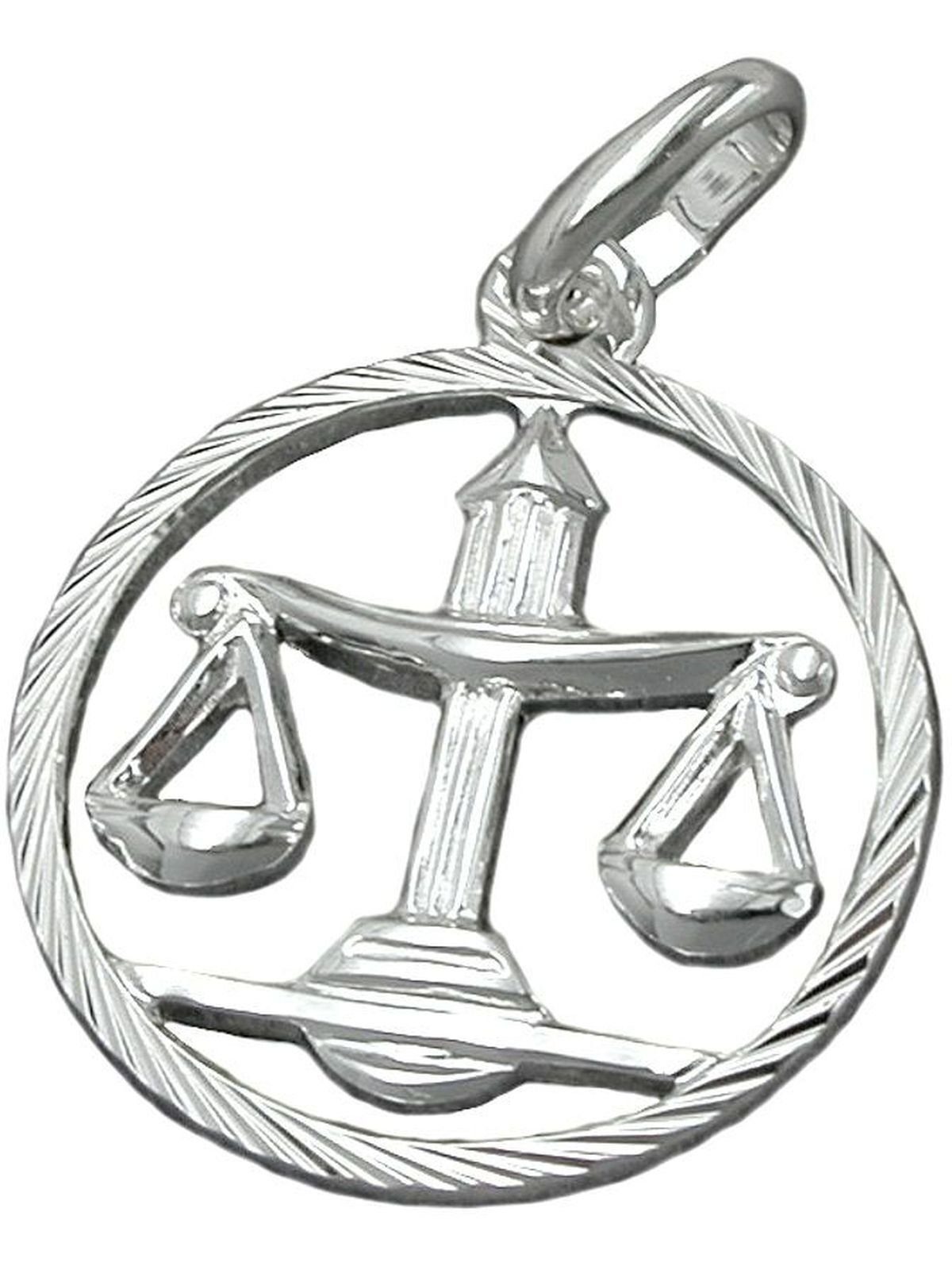 Gallay Sternzeichenanhänger Anhänger 15mm Sternzeichen Waage Silber 925 (1-tlg)