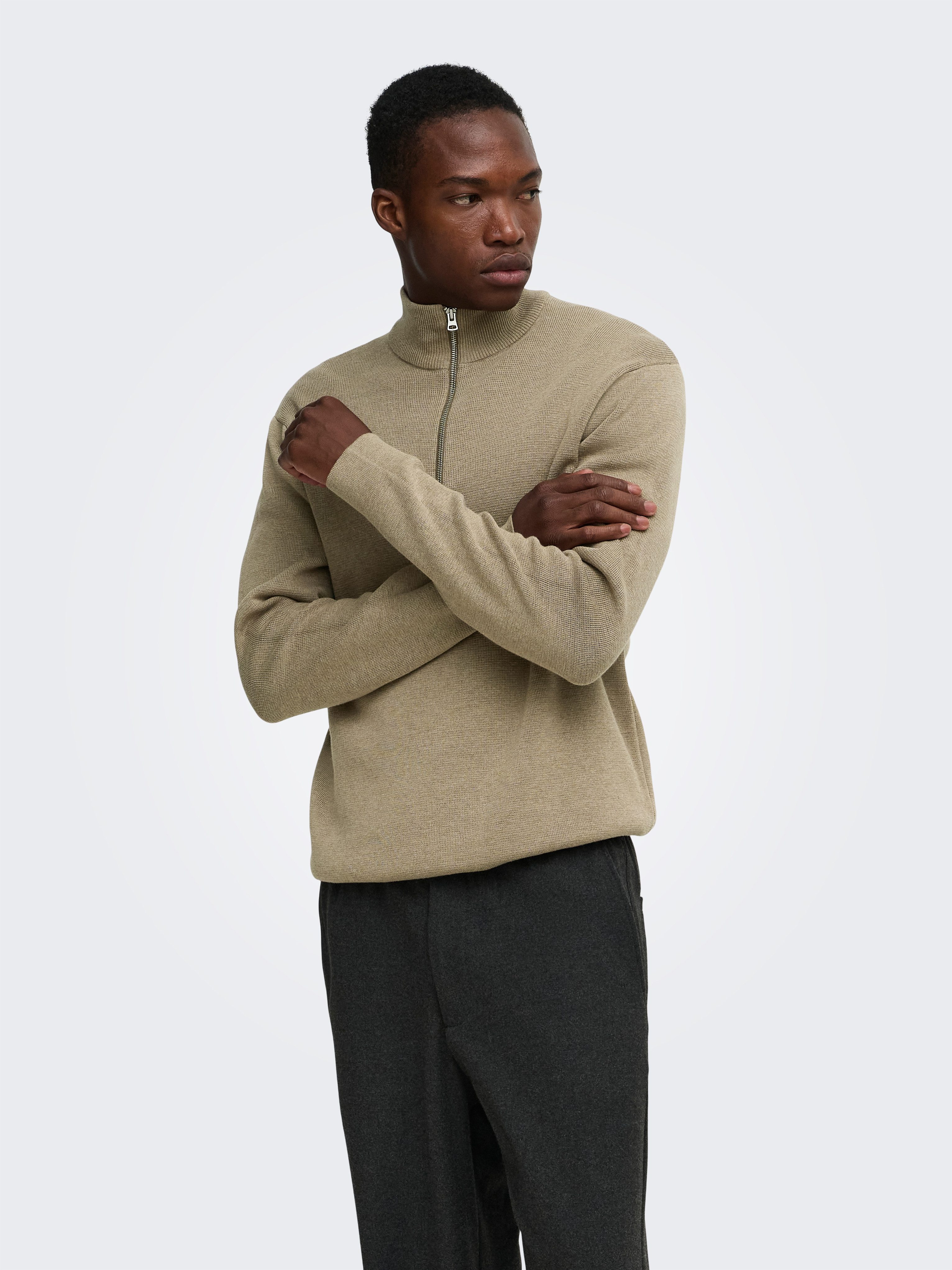 ONLY & SONS Troyer ONSTING LIFE REG HALF ZIP KNIT NOOS Baumwolle, regular fit – Bild 2 von 5