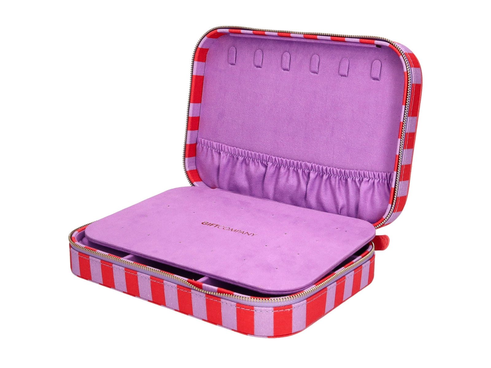 Giftcompany Schmuckablage Treasure Schmucketui M gestreift rot/lila 24cm