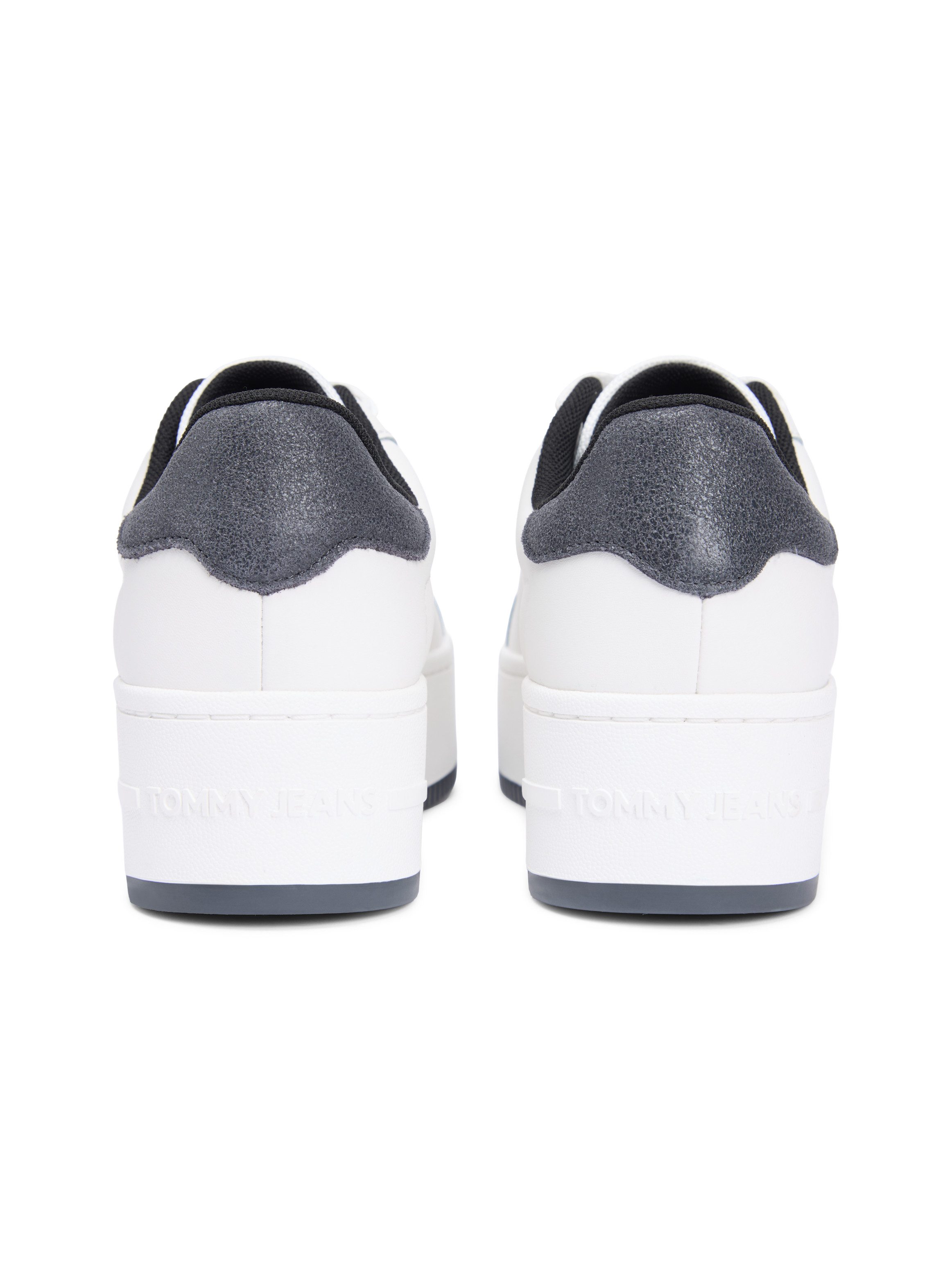 Tommy Jeans TJW FLATFORM ESS MU Plateausneaker, Freizeitschuh, Halbschuh, Schnürschuh mit Kontrastbesatz