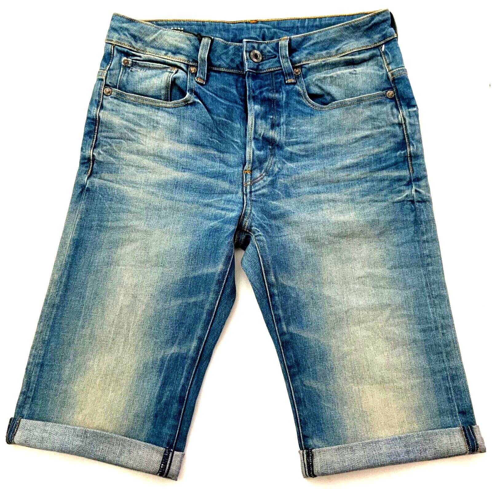 G-Star RAW Jeansshorts G-Star Herren Jean Shorts, G-Star Raw 3301 Straight Jeans  Short, Material; 98% Baumwolle, 2% Elasthan