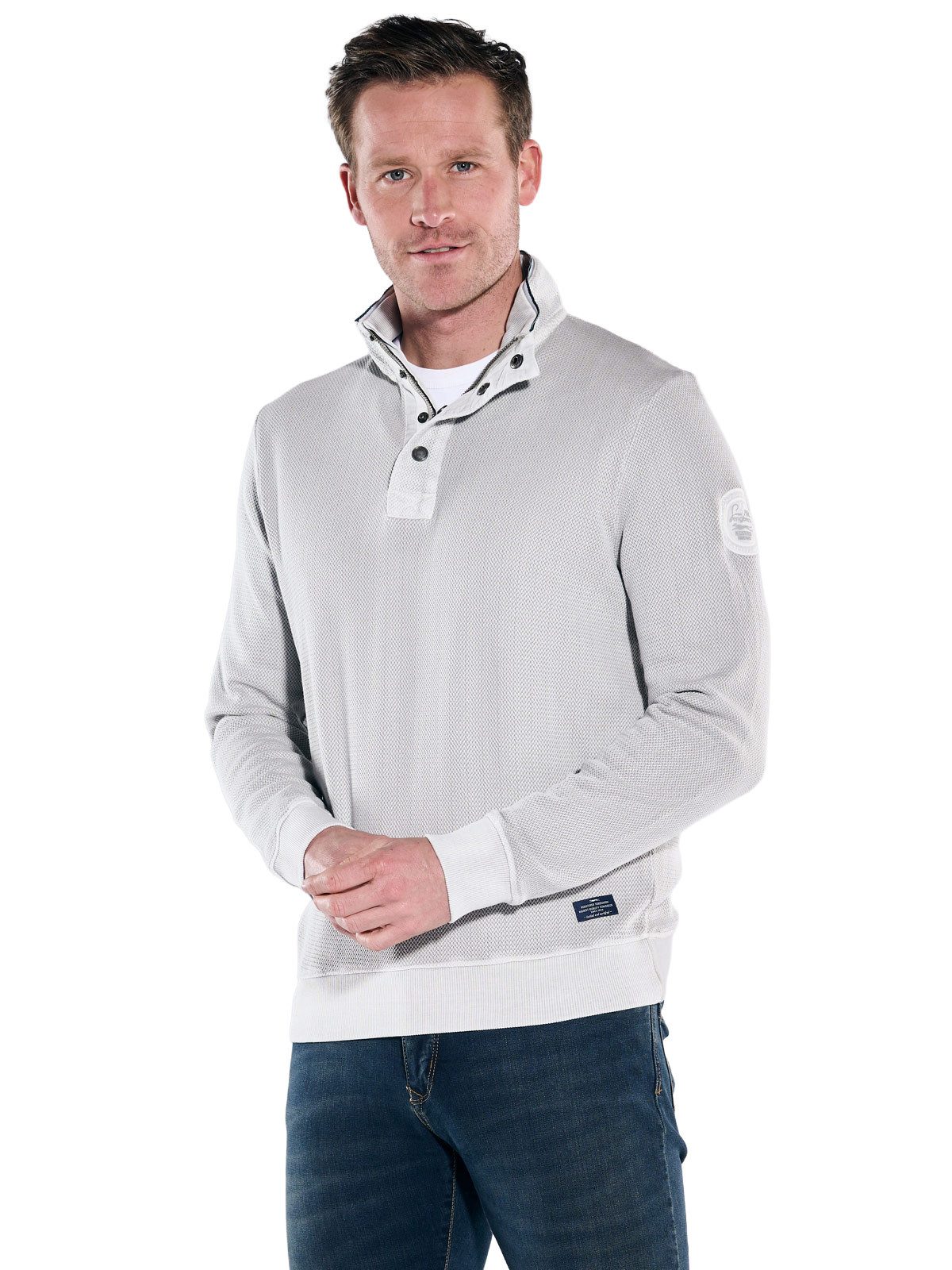 Engbers Sweatshirt Herren Sweatshirt Stehbund, Hellgrau