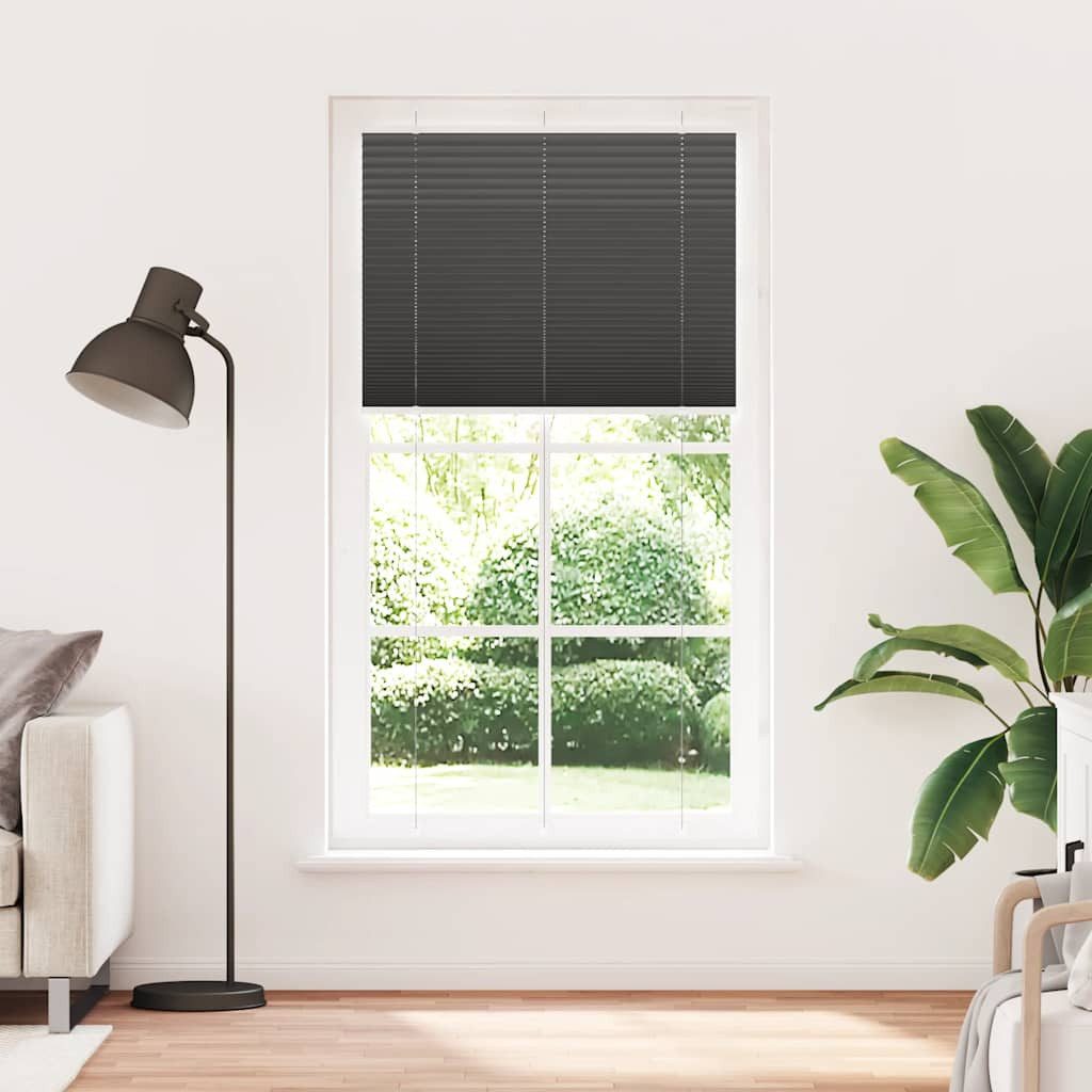 Rollo Plissee Schwarz 110x200 cm Stoffbreite 109,4 cm Polyester, vidaXL