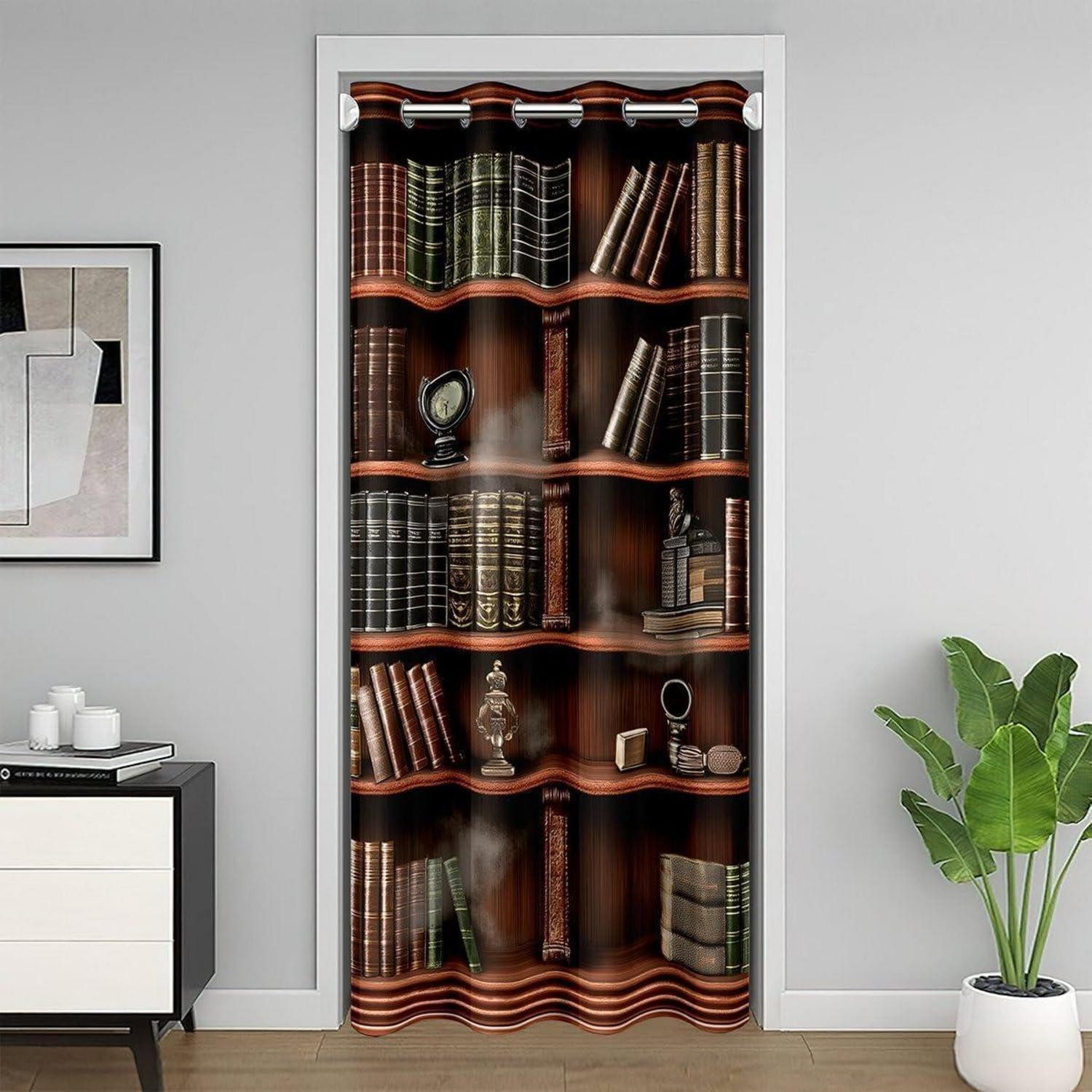 LuxusKollektion Türvorhang Türvorhang Bücherregal Retro 86x203cm (1 St)
