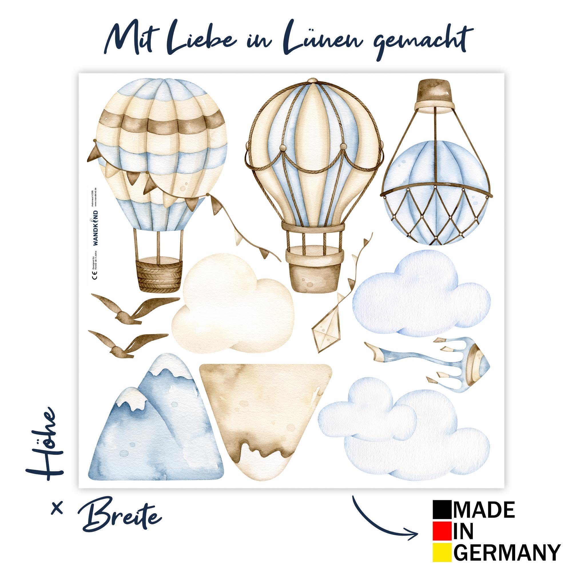 WANDKIND Wandtattoo Heißluftballon Retro V334 (Ballons), günstig online kaufen