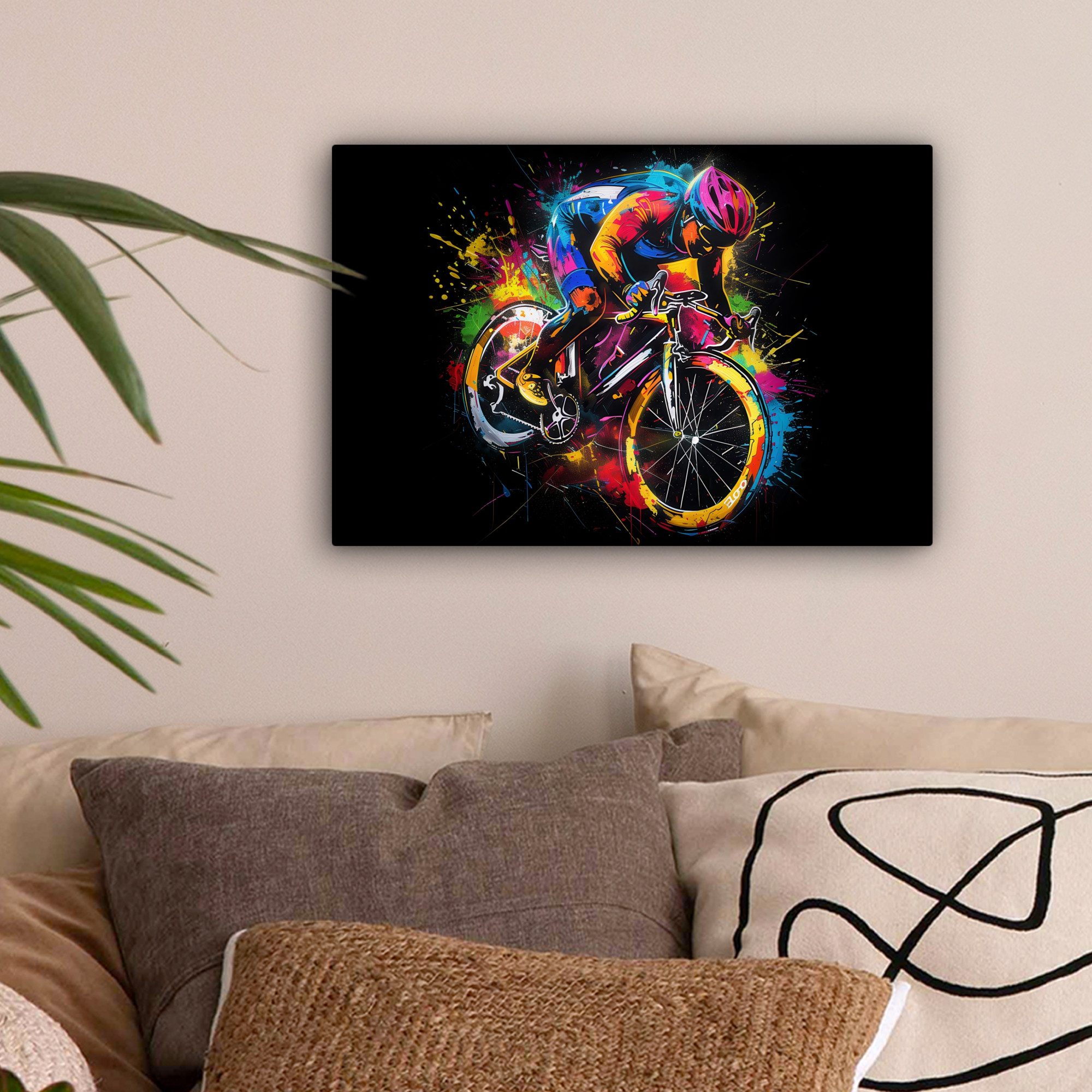 OneMillionCanvasses® Leinwandbild Graffiti - Sport - Radfahren - Fahrrad, F günstig online kaufen