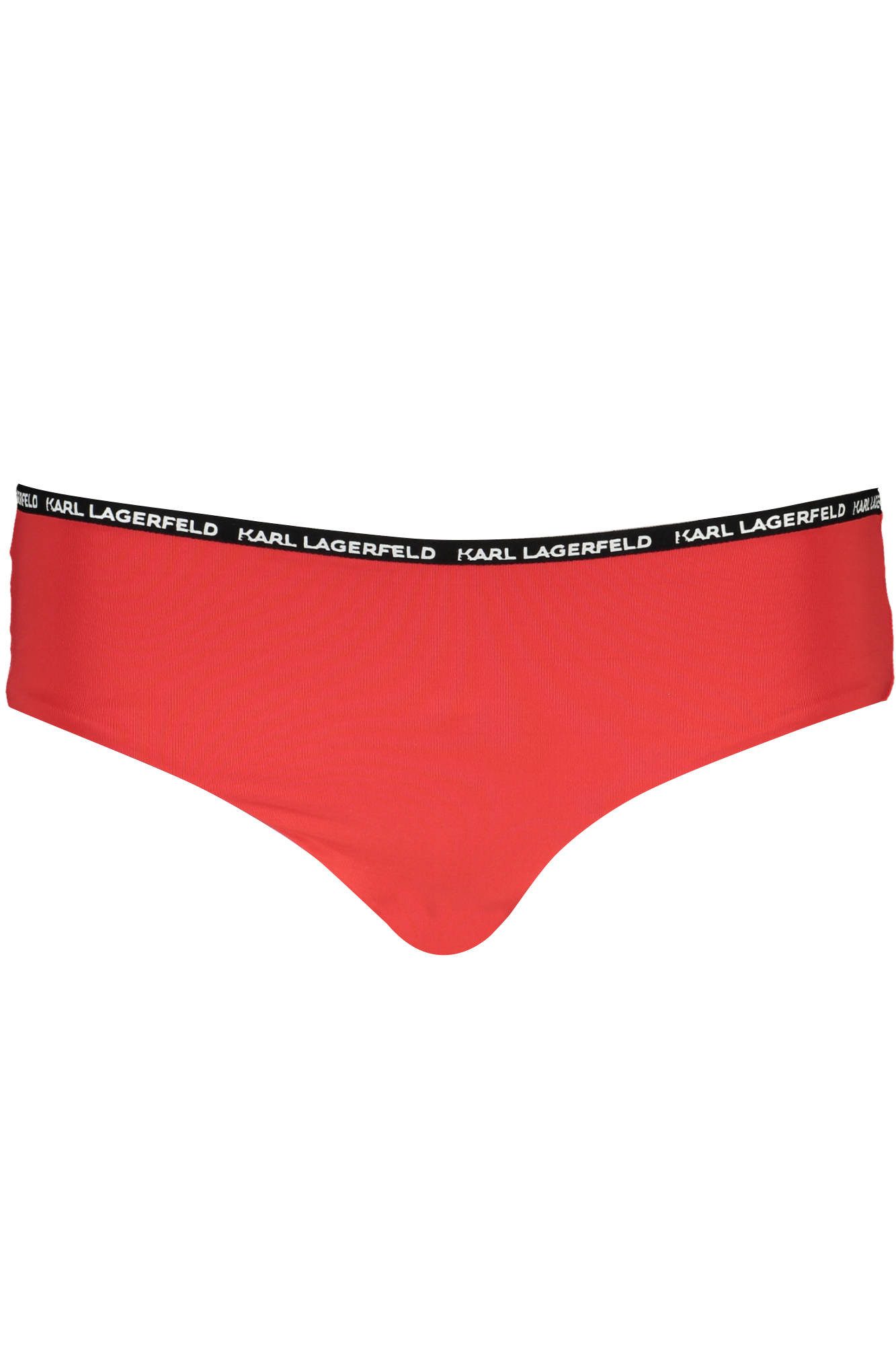 KARL LAGERFELD Badeanzug Elegante Rote Damen-Badehose mit Kontrasten und Logo-Dekor