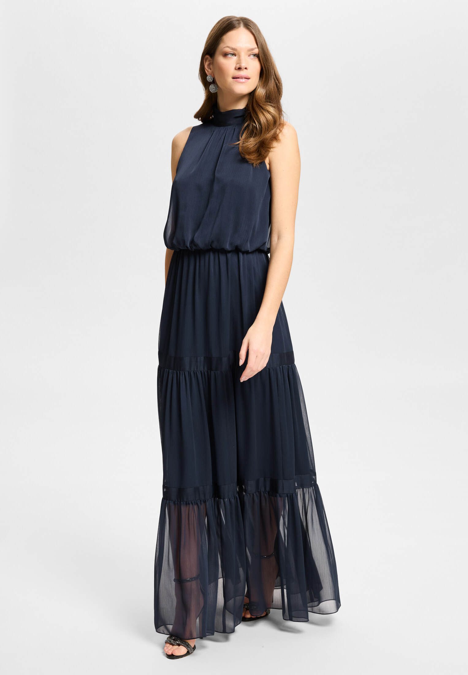 SWING Abendkleid - Abendkleid aus Crinkle Chiffon mit Stufenrock Taillierter Schnitt mit fließendem Rockteil – Bild 5 von 5