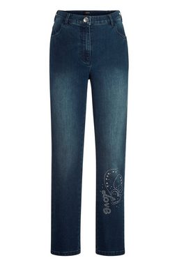 MIAMODA Röhrenjeans Jeans Slim Fit Ziersteinchen 4-Pocket