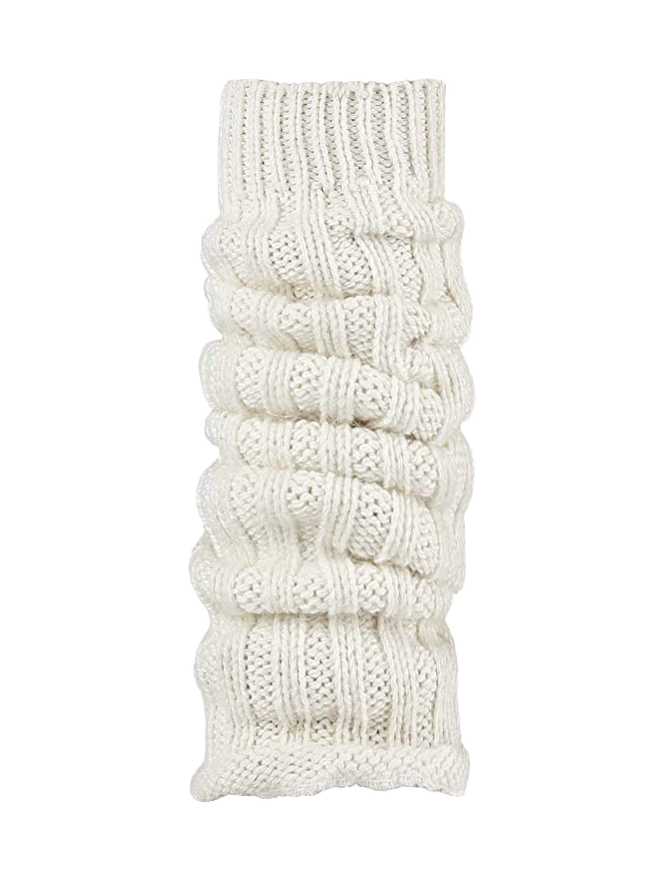 HomeOfSocks Beinstulpen Beinstulpen, Alpaka, unifarben, 40% Wolle, Damen & Grobstrick, Höhe verstellbar, mit Gummibund