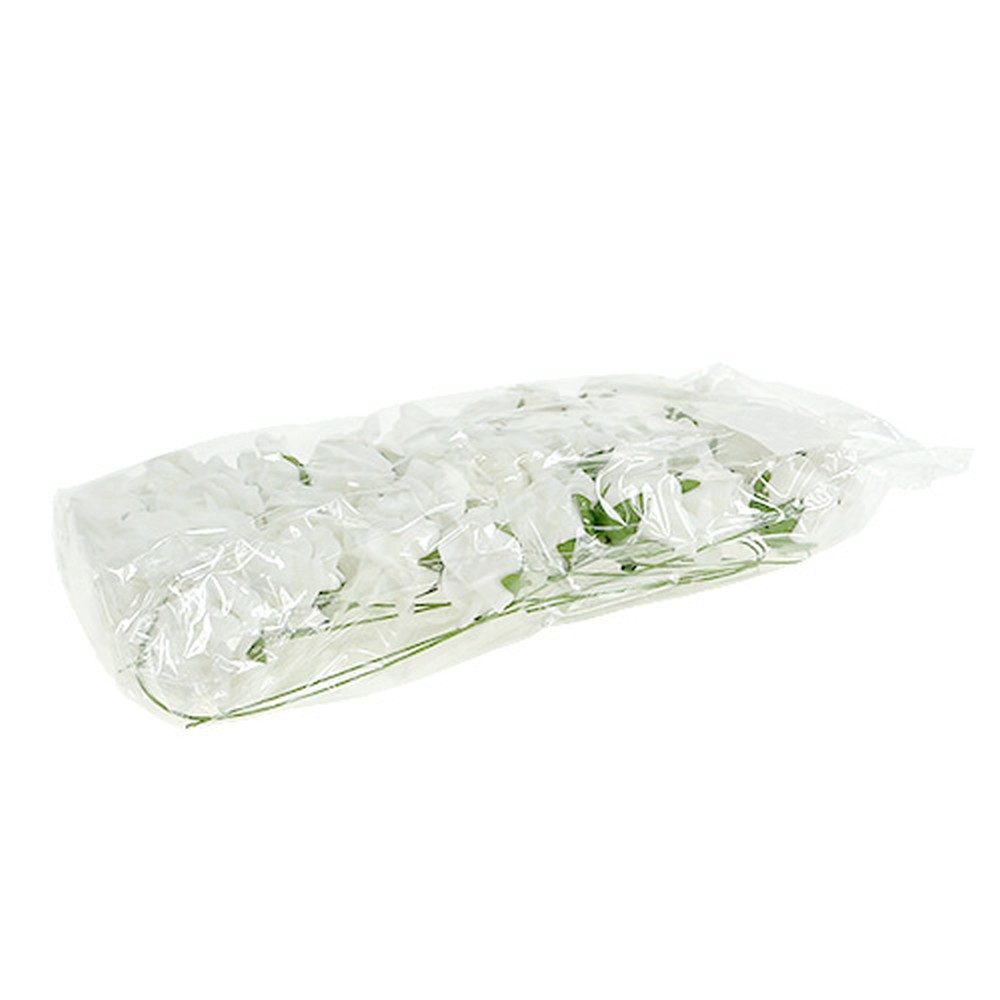 Kunstblume Schaumrosen Weiß Ø4,5cm 36St - Hochzeit Deko Kommunion Taufe, 36 Stück, Florists Products, Höhe 2.5 cm