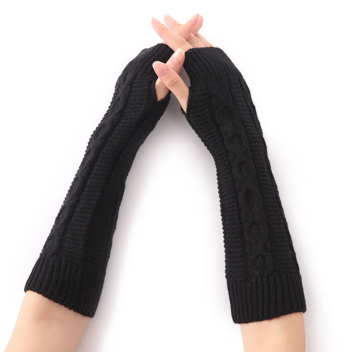 Coonoor Armstulpen Armstulpen Damen Wolle Pulswärmer Strick Halb Fingerlose Handschuhe Gestrickte Handstulpen Unisex Winterhandschuhe Wärmer Armwärmer