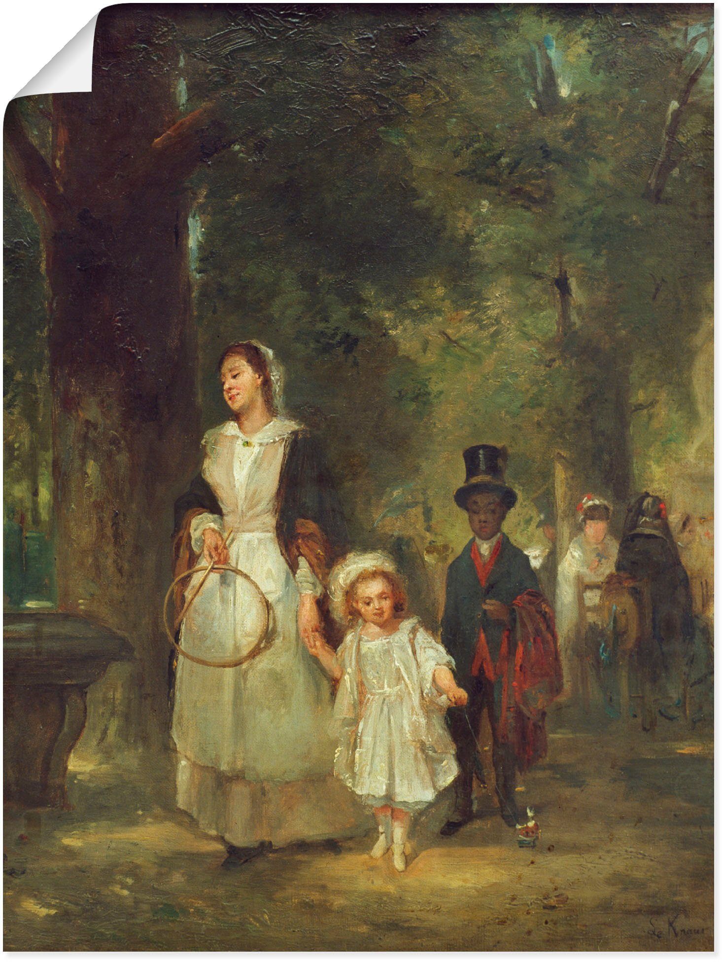 St), oder Leinwandbild, Familien Poster Wandbild Alubild, Größen in versch. & Tuileriengarten, Gruppen im als Wandaufkleber Spaziergang (1 Artland