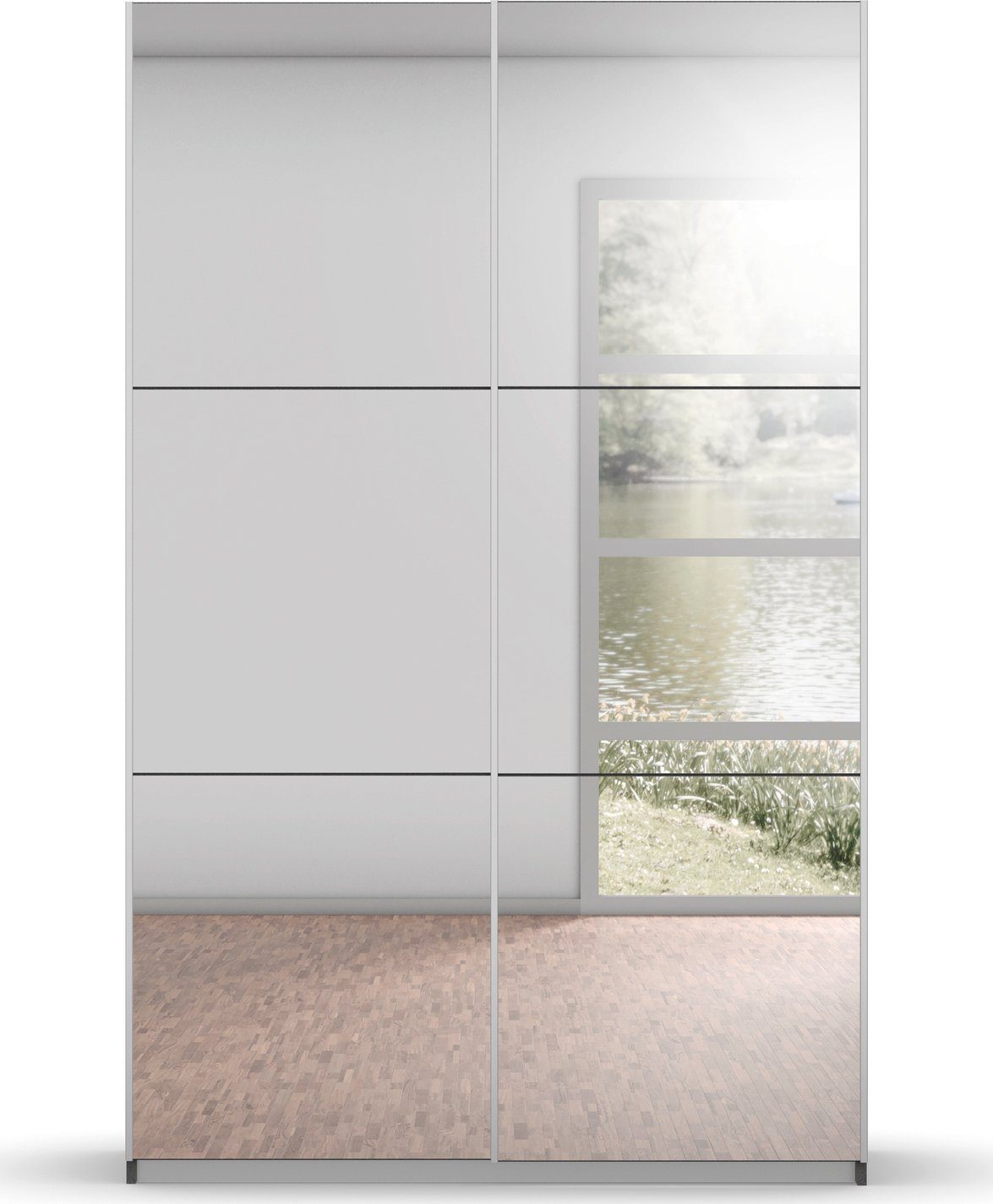 rauch Schwebetürenschrank Kleiderschrank Schrank Garderobe REFLECT inkl. praktischer Innenausstattung mit 2 Stoffboxen MADE IN GERMANY