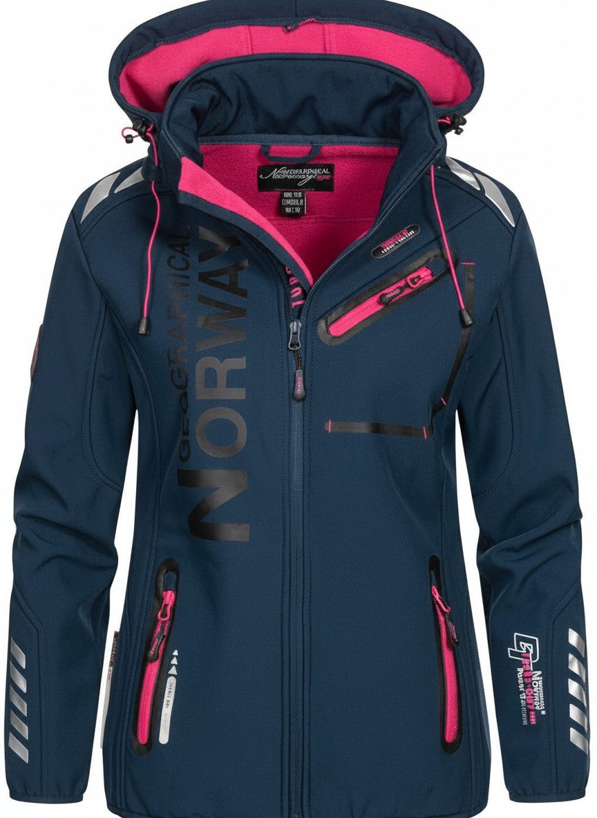 Geographical Norway Softshelljacke Damen Leichte Outdoor Übergangsjacke für Frühling, Regen & Freizeit