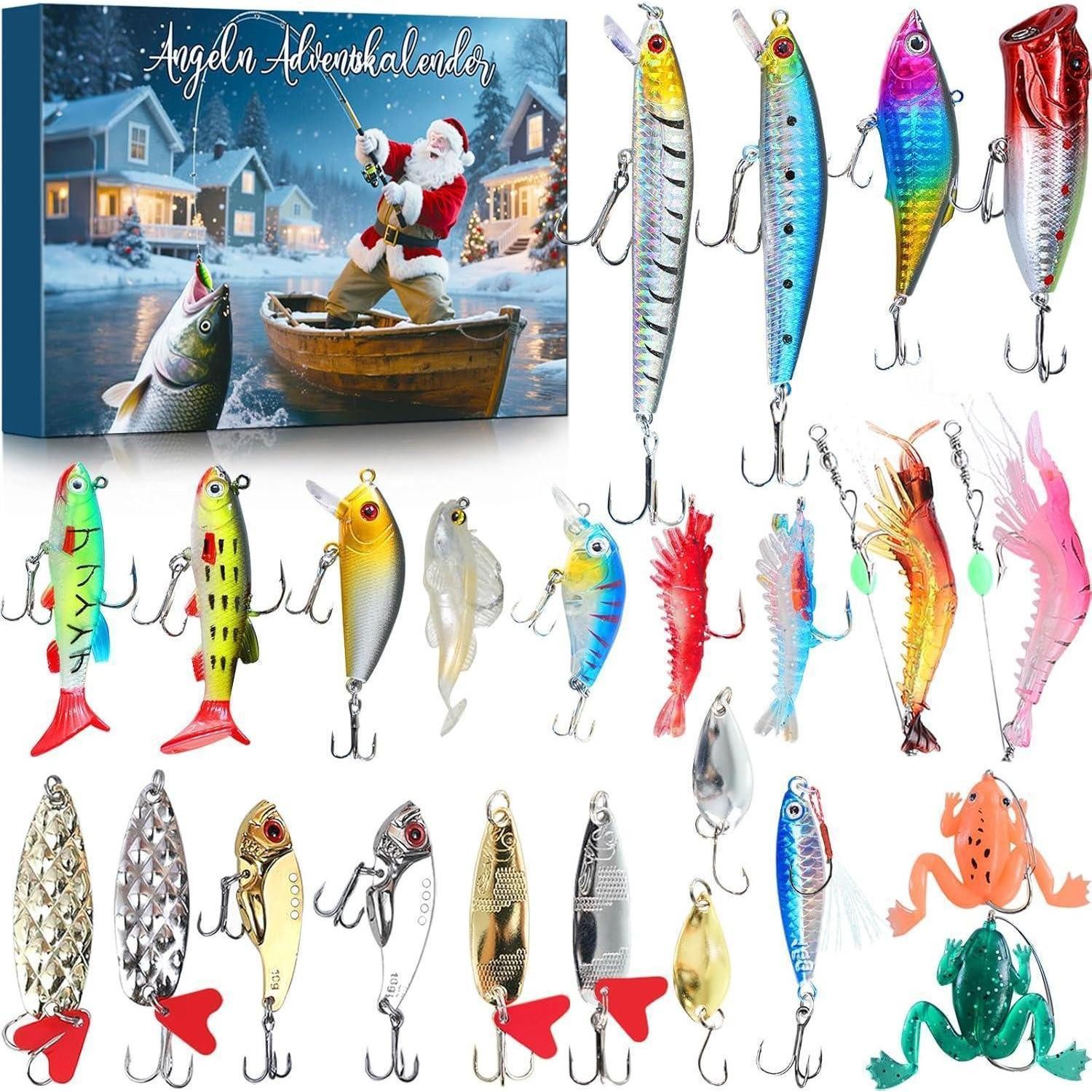 LuxusKollektion befüllbarer Adventskalender Angel Adventskalender 2026 Köder Set 24 Tage Countdown Männer Geschenk