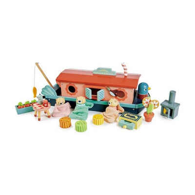Tender Leaf Toys Spielwelt Tender Leaf Toys schönes Hausboot aus Gummibaumholz mit viel Zubehör, aus Gummibaumholz- sehr stabil