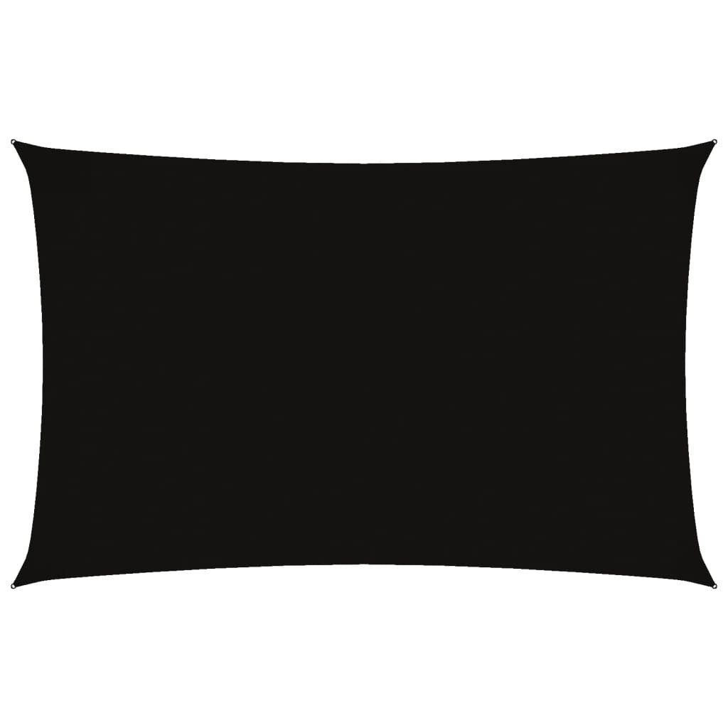 vidaXL Sonnensegel Sonnensegel Oxford-Gewebe Rechteckig 2,5x5 m Schwarz, (1-tlg)
