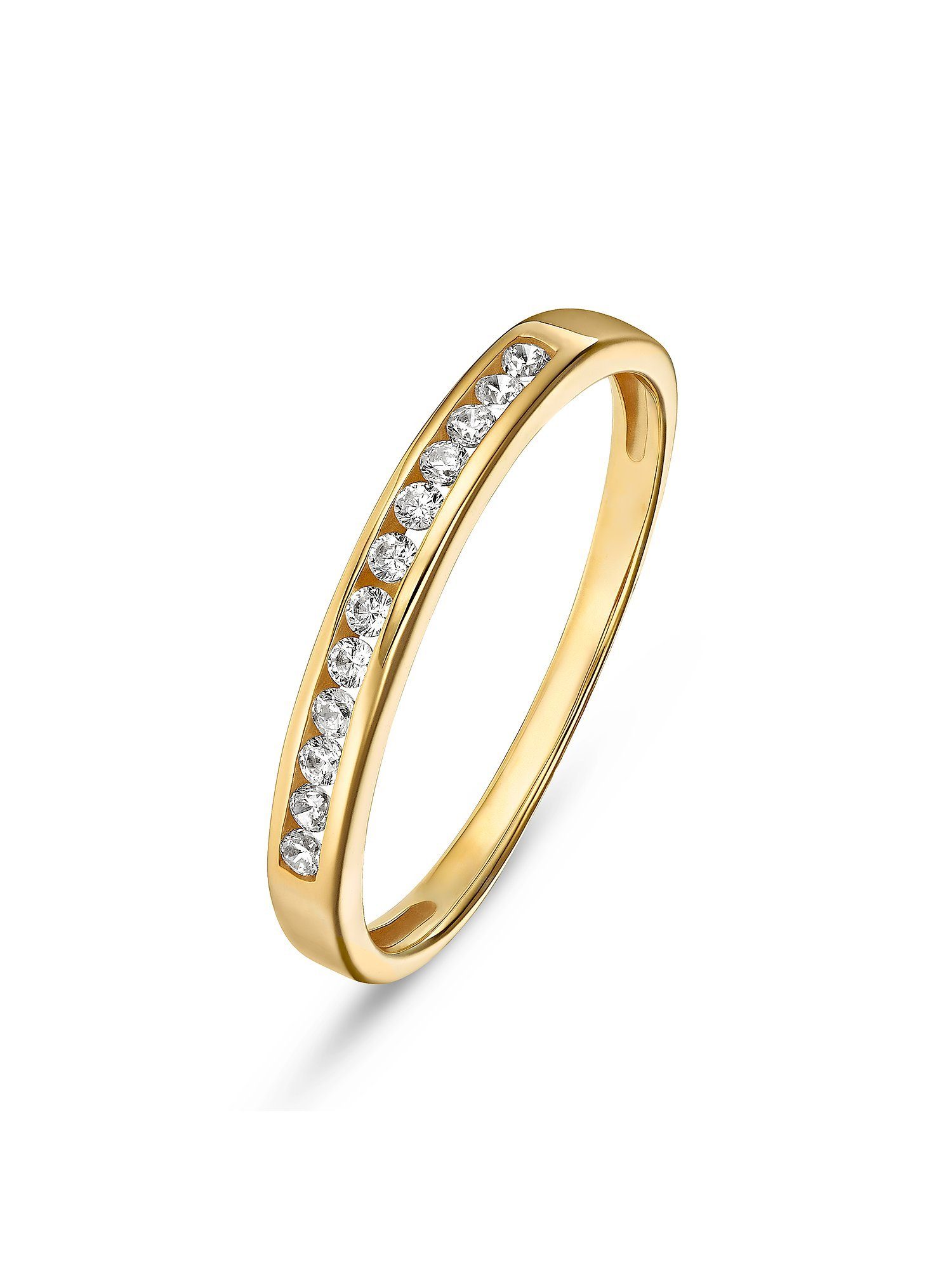 FAVS Fingerring FAVS Damen-Damenring 333er Gelbgold 12 Zirkonia, Zirkonia