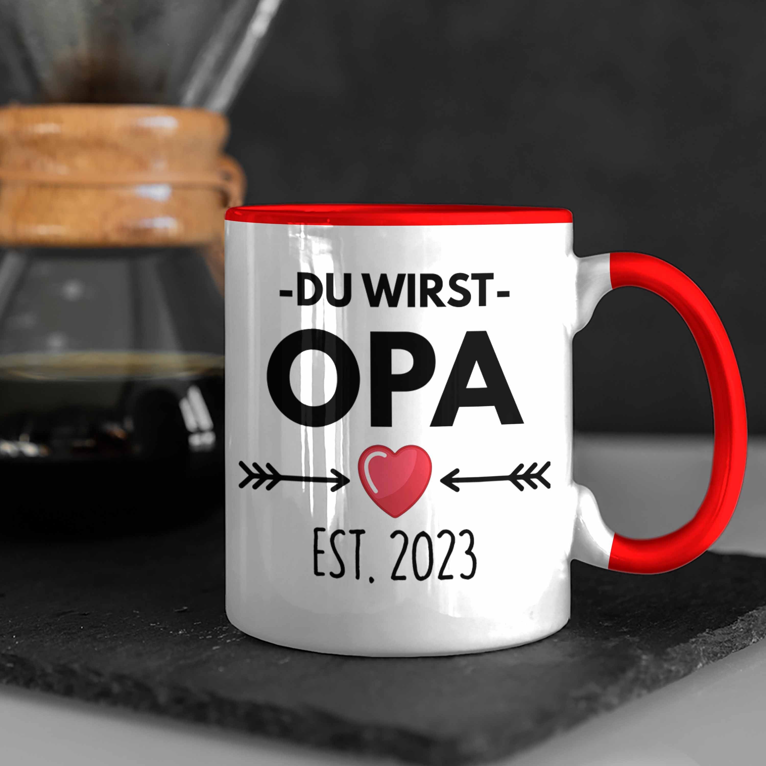 - Geschenk Wirst Opa Opa Schwangerschaft Trendation Trendation 2023 Tasse Du Rot