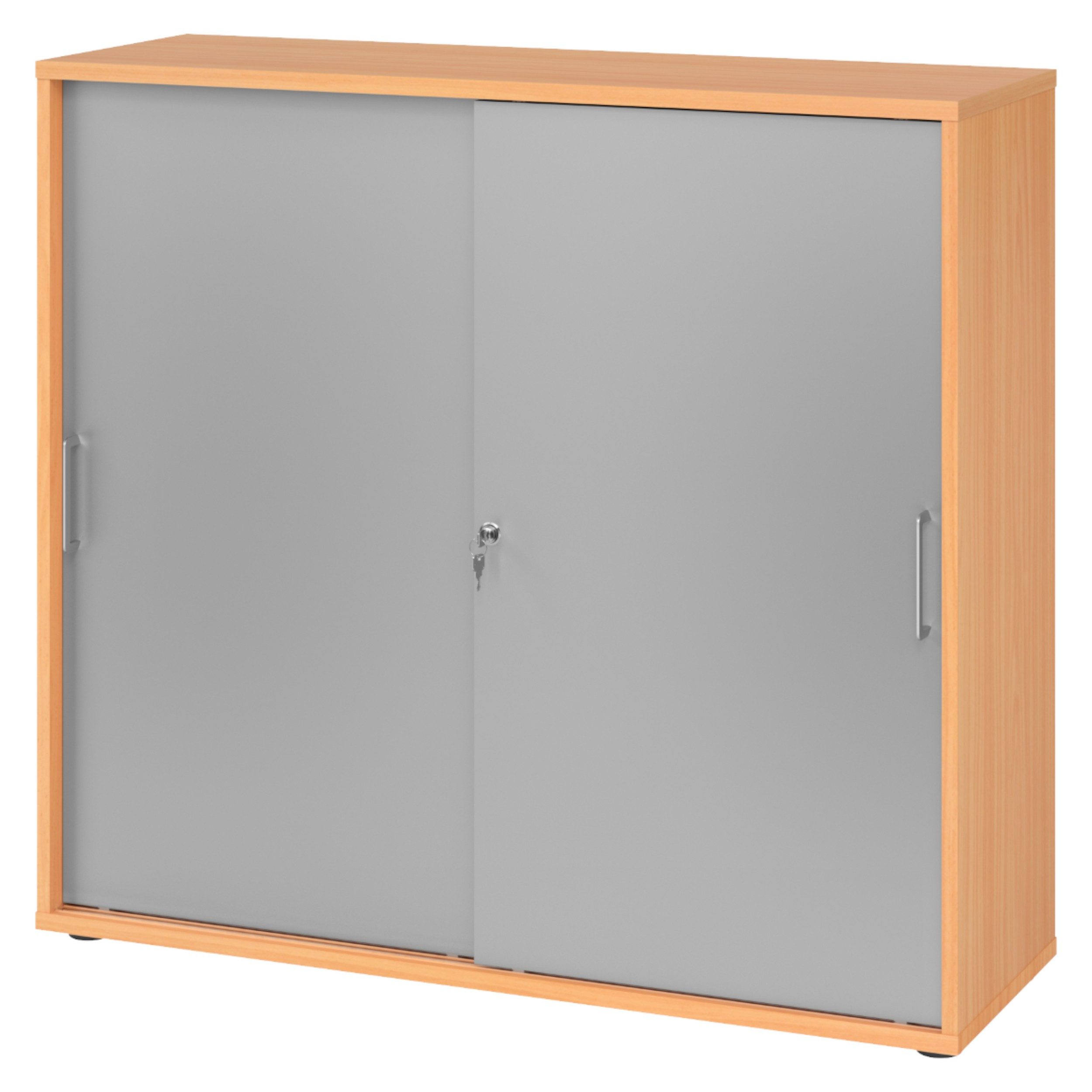 bümö Aktenschrank office Schiebetürenschrank Dekor: Buche/Silber günstig online kaufen