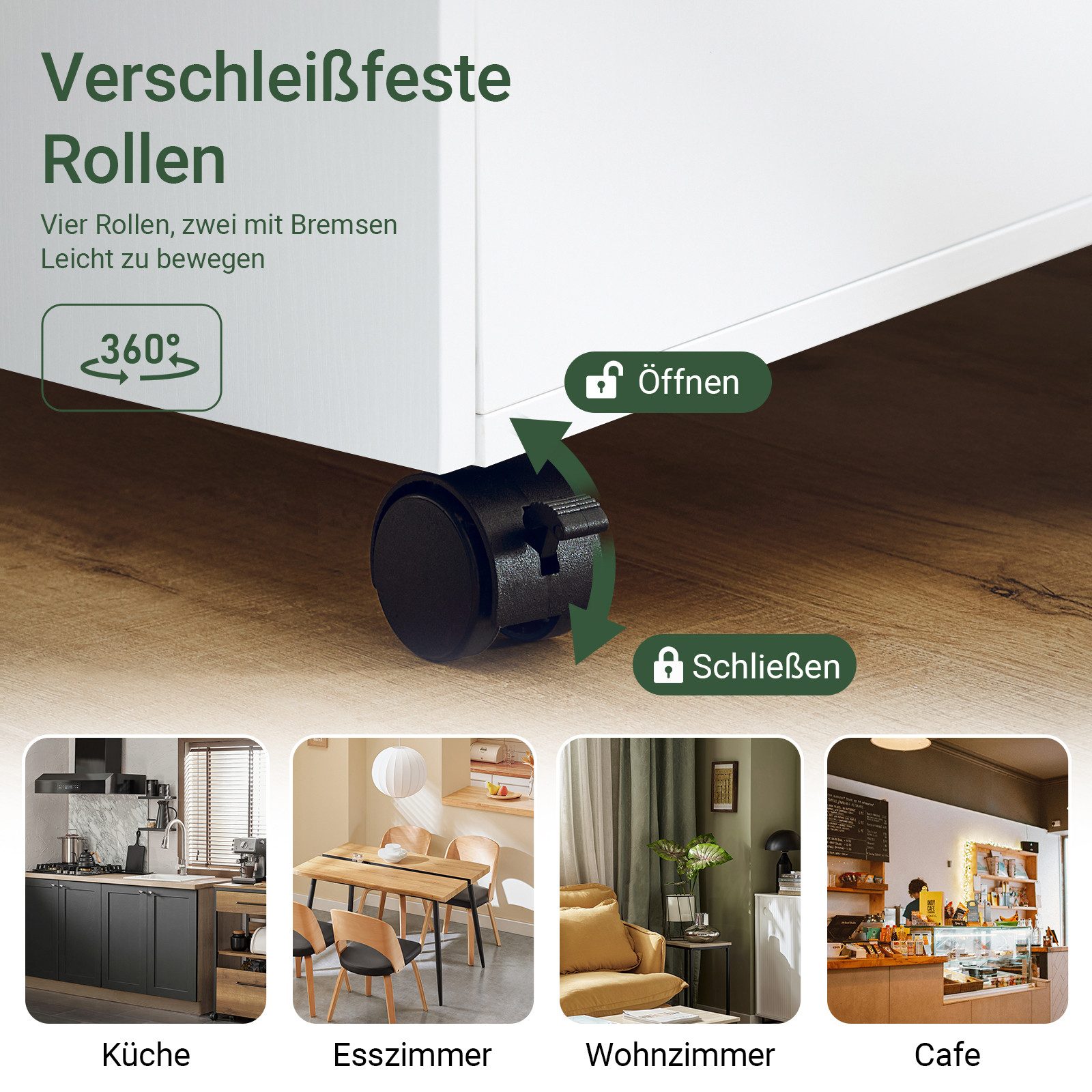 SoBuy Nachttisch FBT155, Nischenregal Nachtschrank Nischenwagen Rollwagen Beistelltisch