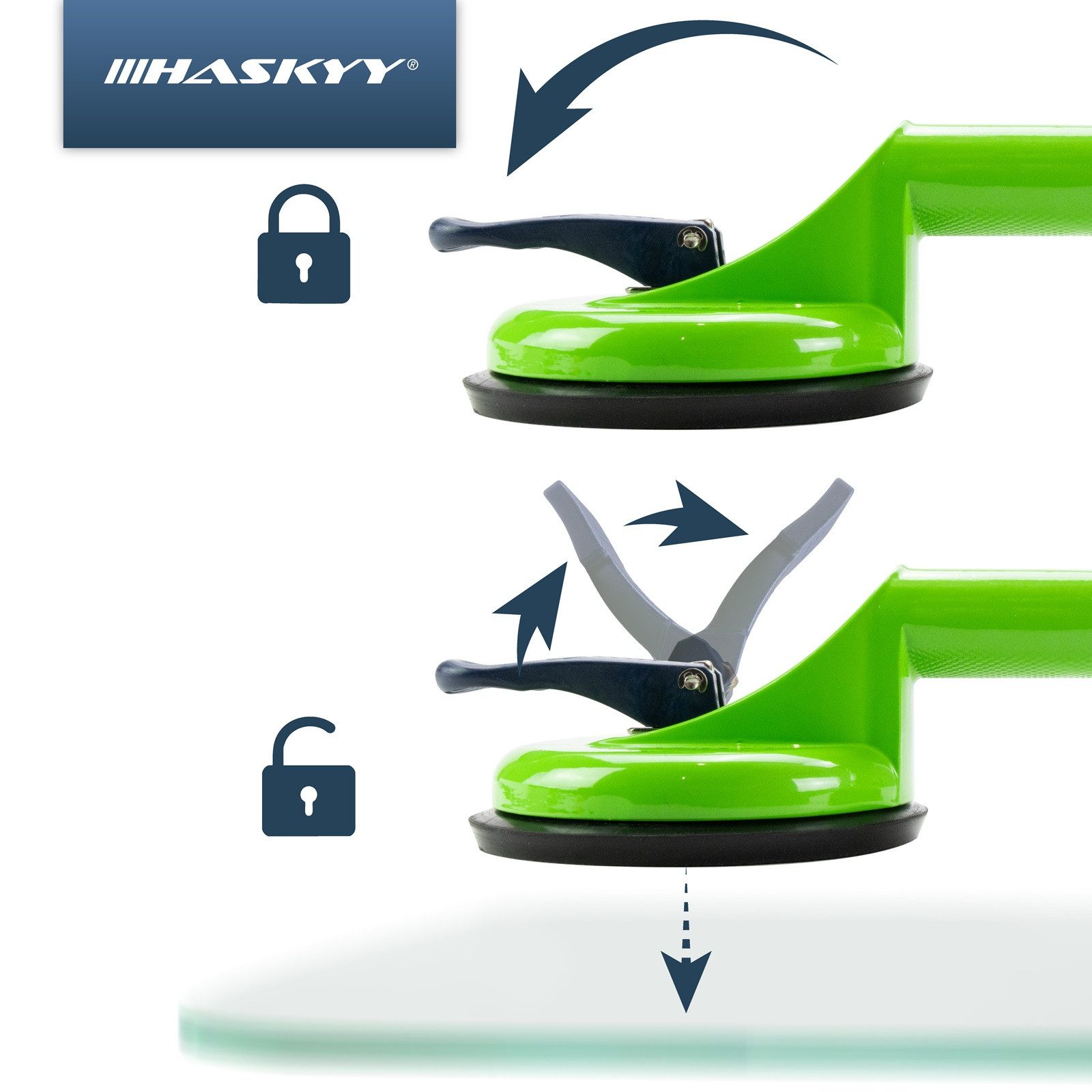 HASKYY Saugheber 2x Saugheber Aluminium Glasheber 130KG Fliesen Heber 2x 118m, -] – Bild 3 von 5