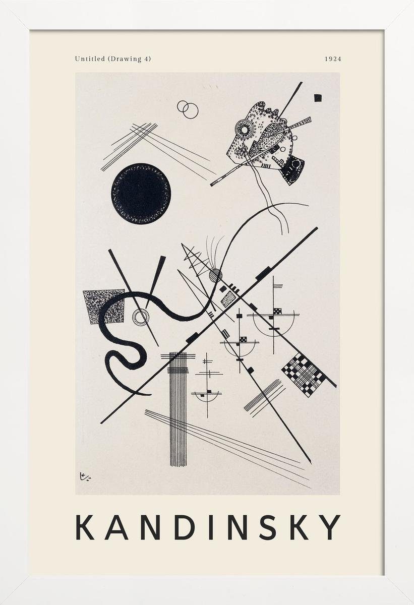 Juniqe Poster Poster mit Holzrahmen, Art Classics (1 St), Fine-Art-Print in Galeriequalität mit einem 1 cm breiten, weißen Rand Cremeweiß & Schwarz | White