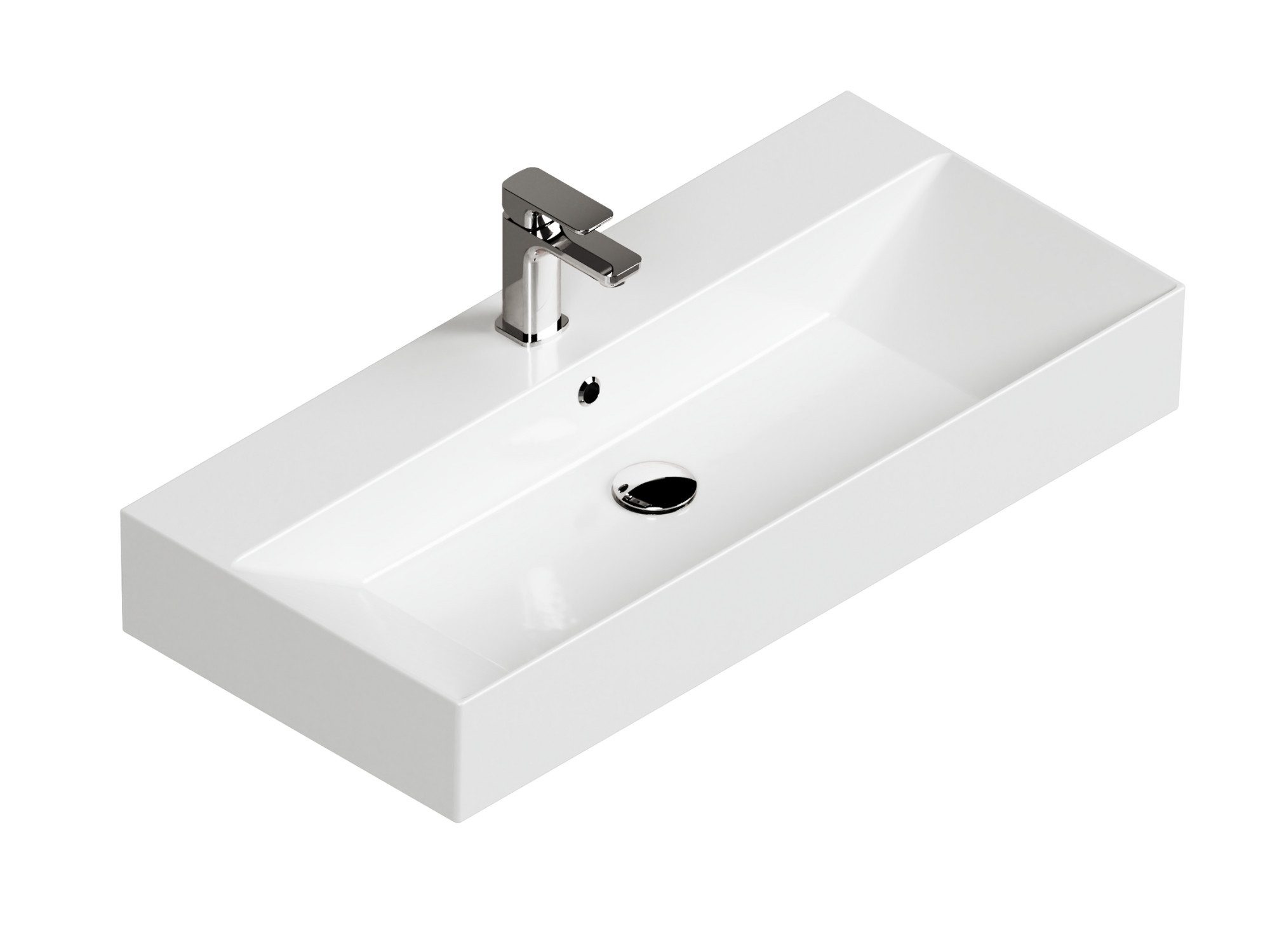 Aqua Bagno Waschbecken Aufsatzwaschbecken 90cm weiß eckig wandhängend Wasch günstig online kaufen