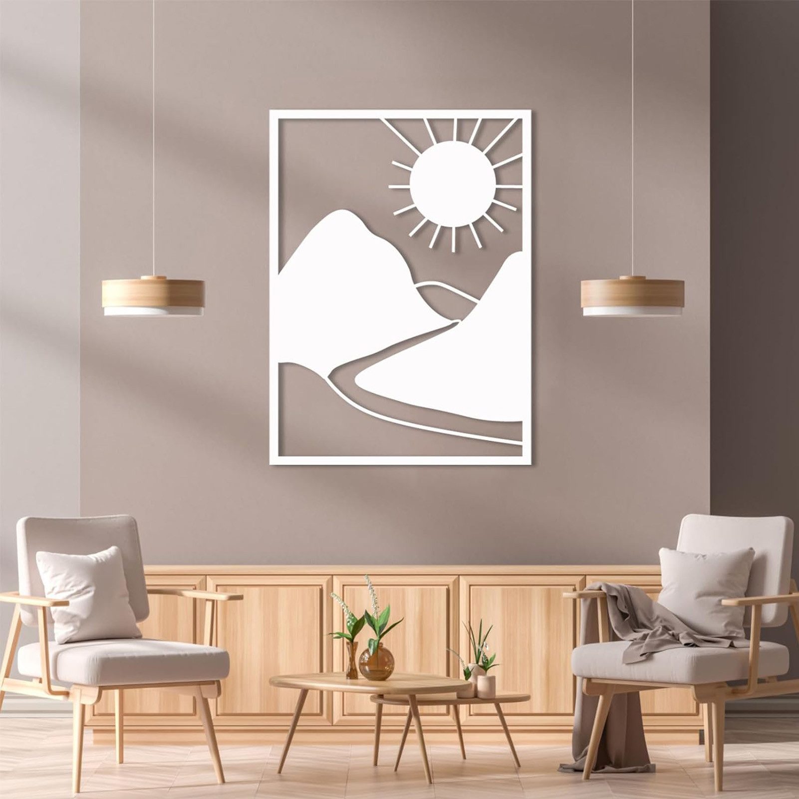 Jumpeak Wanddekoobjekt Bergwald Metall Kunst Wanddekoration, günstig online kaufen