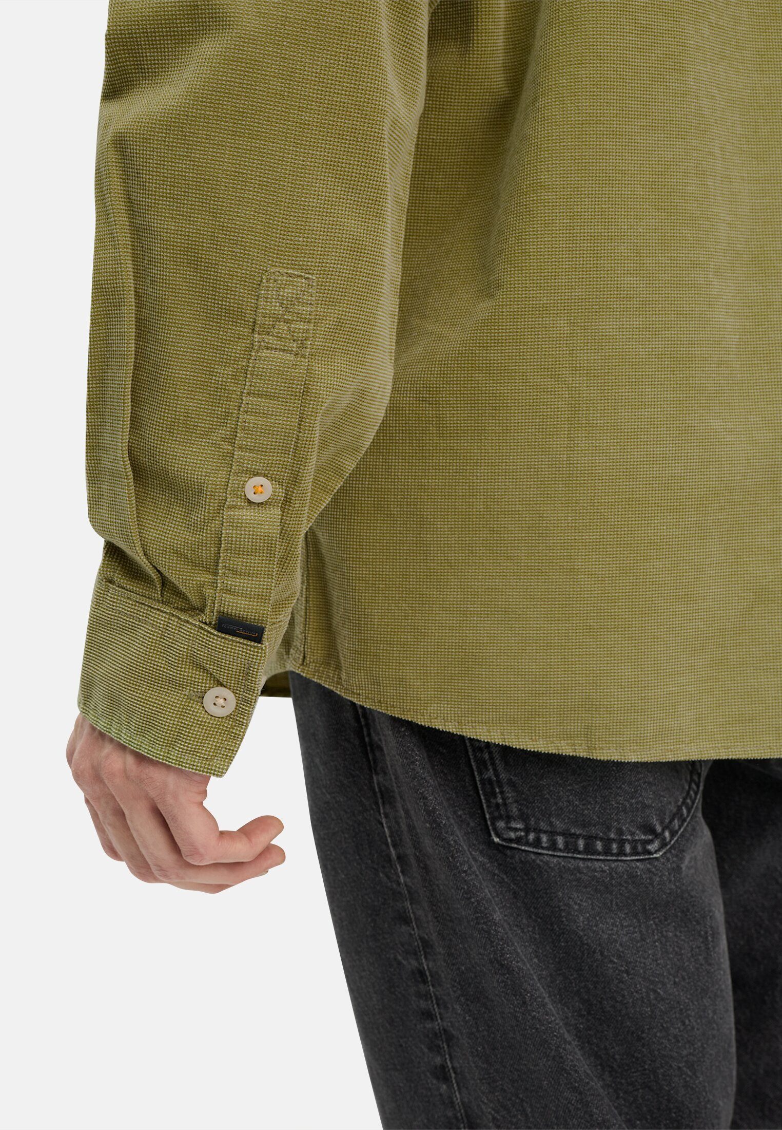 camel active Langarmhemd mit aufgesetzten Taschen Langarm Kentkragen