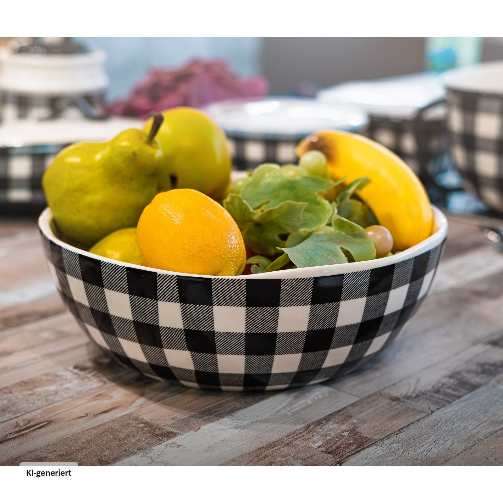 Neuetischkultur Servierschale Servierschale Keramik gemustert, Keramik, (Stück, 1-tlg), Obstschale, Salatschüssel