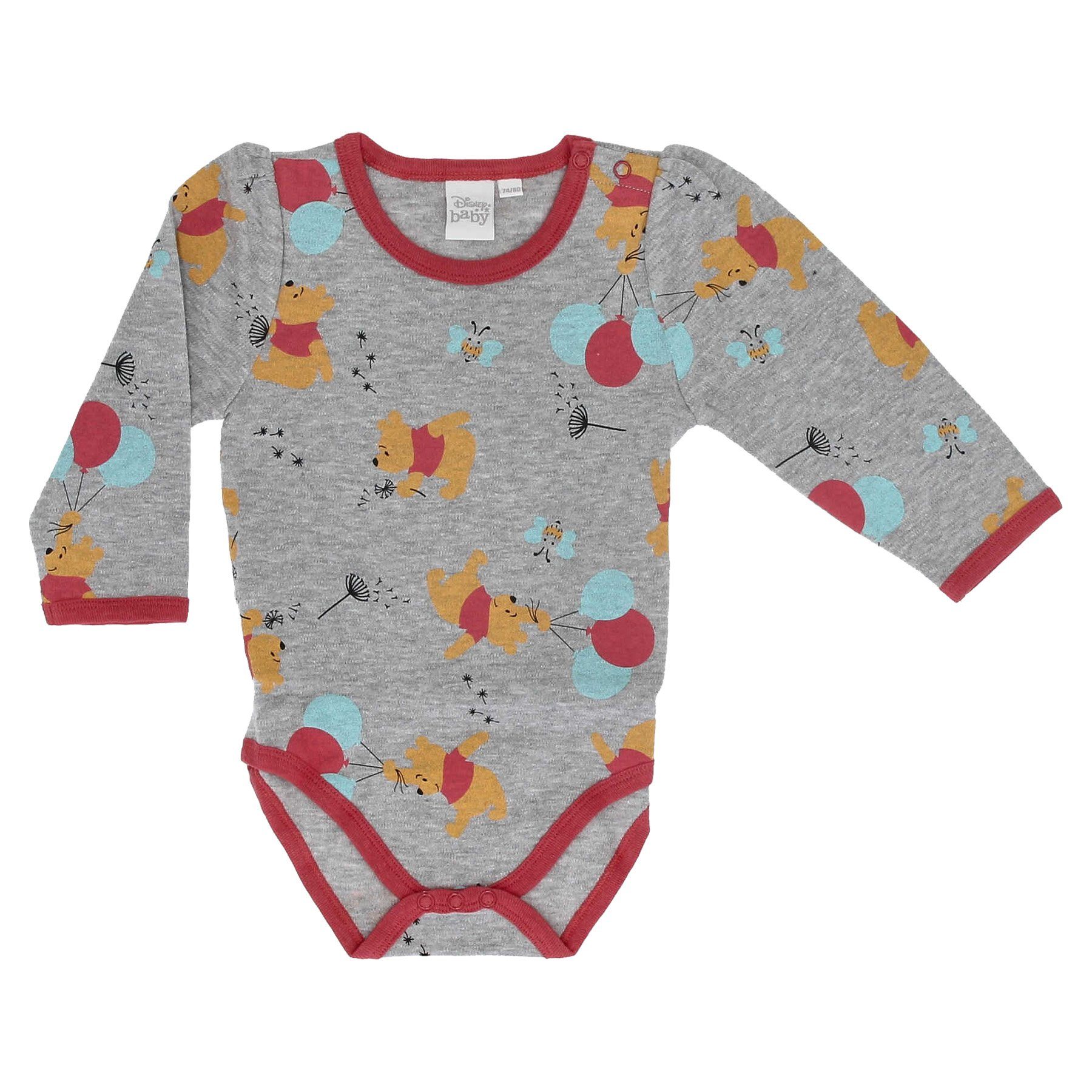 Disney Langarmwickelbody Disney Winnie der Pooh Baby 2er Pack langarm Body Strampler Gr. 62 bis 92