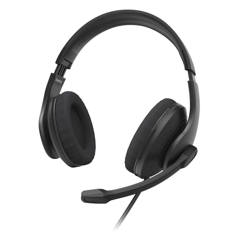 Hama Hama HS-USB300 V2 PC-Headset schwarz - Headset PC-Headset (Bewegliches Mikrofon für Flexibilität, USB, Eingebautes Mikrofon)