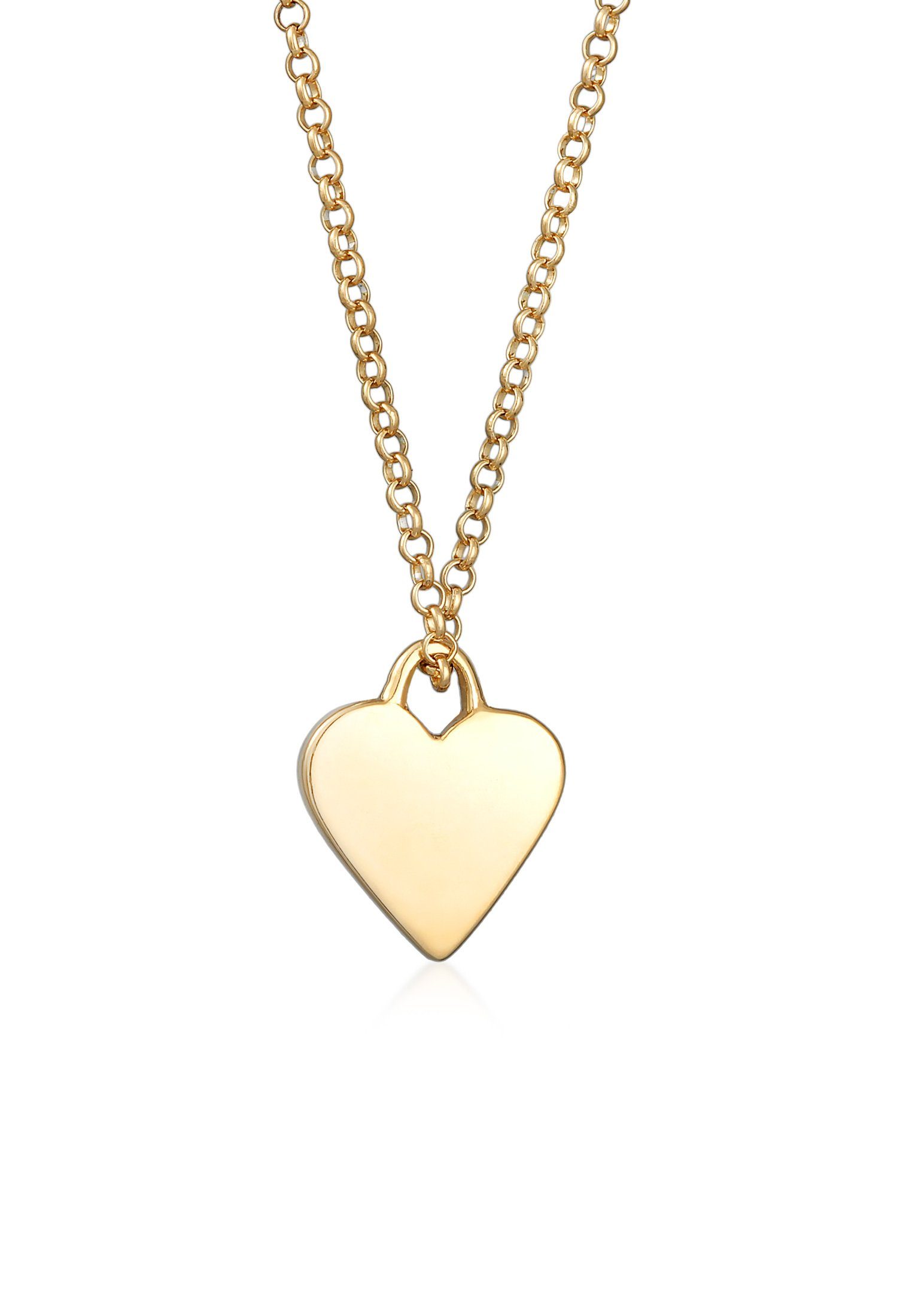 Kette mit Anhänger Herz Plättchen Anhänger Filigran 925 Silber