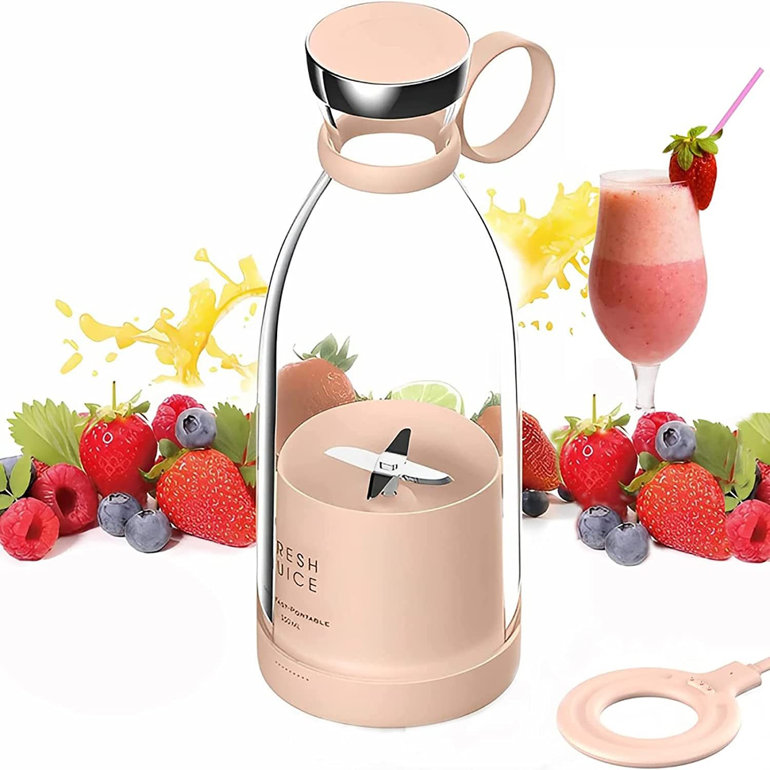 iceagle Akku-Smoothie-Maker 350ml Mini-Mixer, frischer Saft, kleiner Mixer mit USB, 20000r/min, 304 sus, leicht zu tragen, Anti-False-Touch