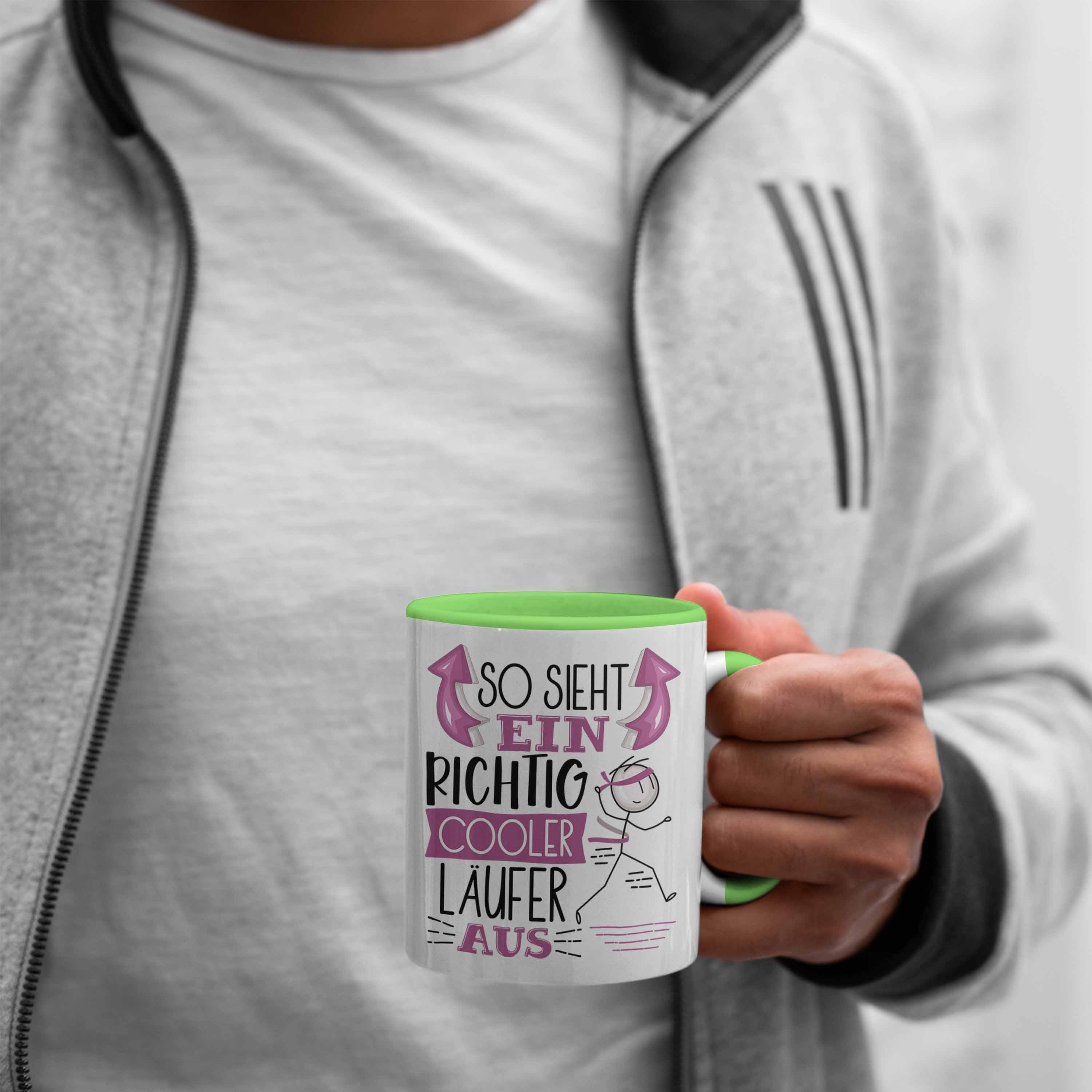 RIchtig Tasse So Grün Jogger Cooler Tasse Trendation Geschenk Läufer Läufer Jogger Sieht Ein